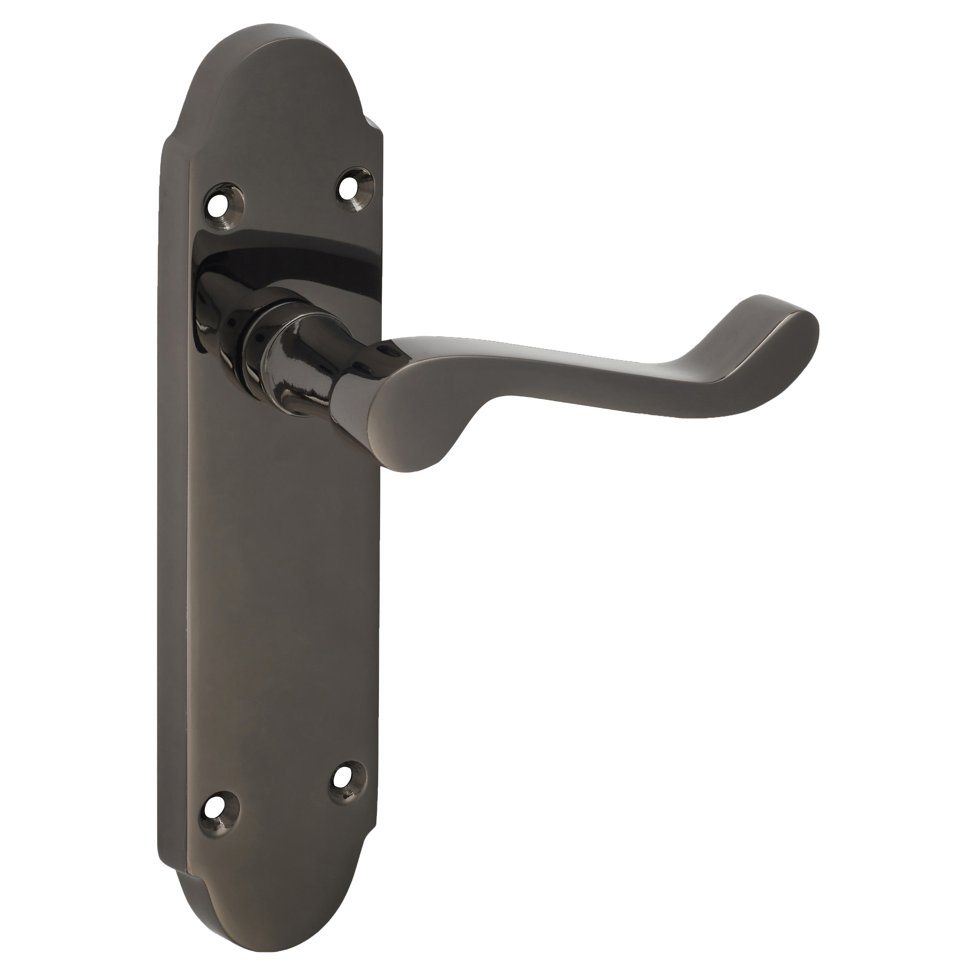 Black Nickel Victorian Summer Scroll Latch Door Handles - 168 x 40mm - view 4