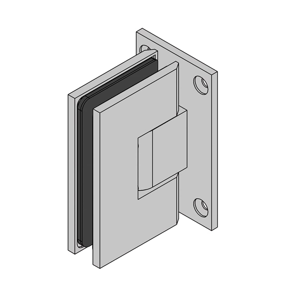 Bilbao Select Glass to Wall Shower Hinge - Double Sided - 8-12mm Glass - Polished Chrome - view 4