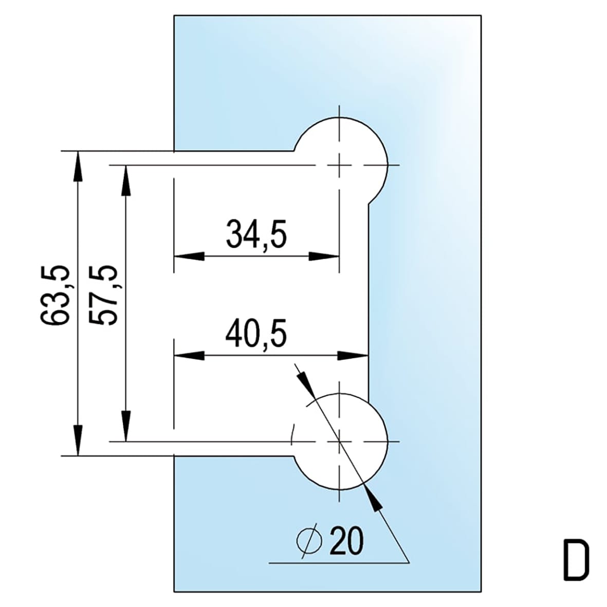 Bilbao Select Glass to Wall Shower Hinge - Double Sided - 8-12mm Glass - Polished Chrome - view 6