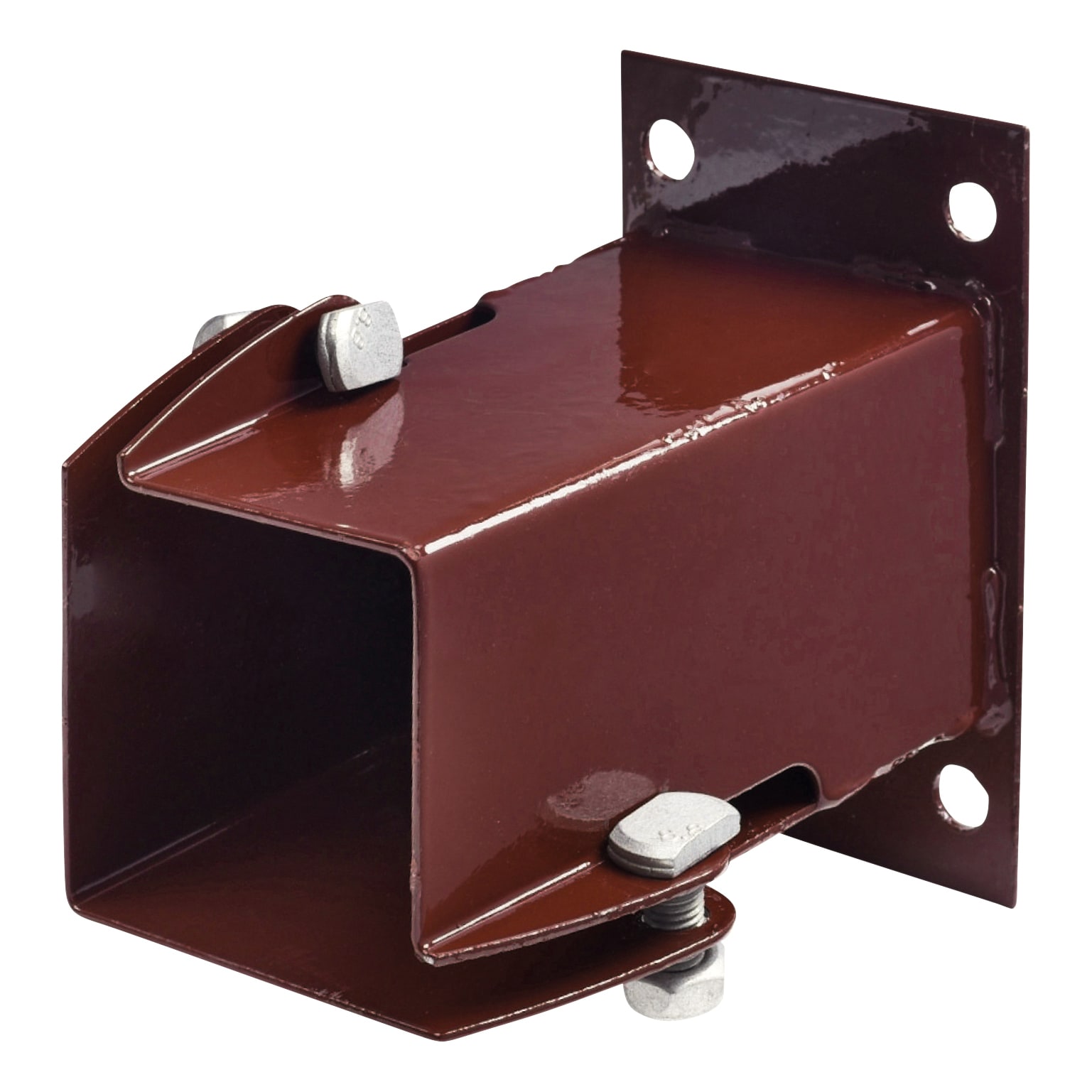 Flush Fit Bolt Down Fence Post Shoe - Bolt Secure - 75 x 75mm - Oxide Red - view 3