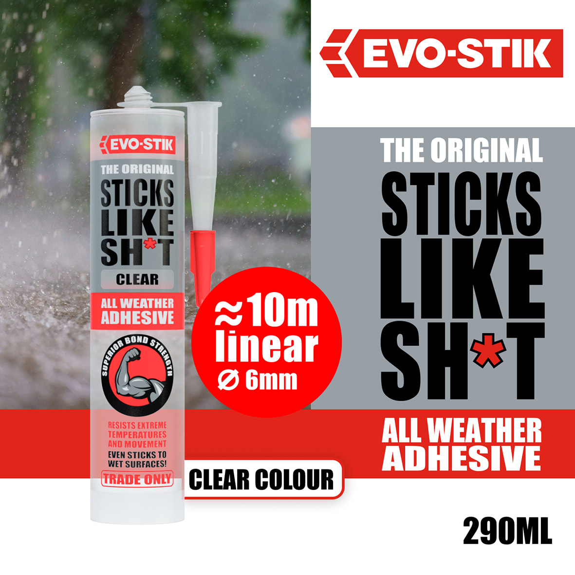 Sticks Like Sh*t Grab Adhesive - Solvent Free - 290ml - Clear - view 3