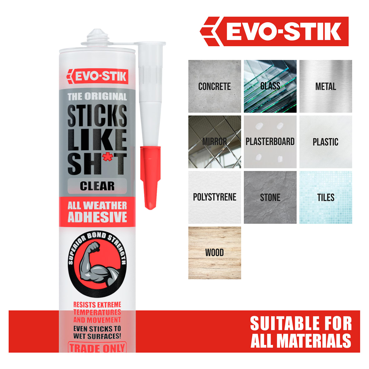 Sticks Like Sh*t Grab Adhesive - Solvent Free - 290ml - Clear - view 5