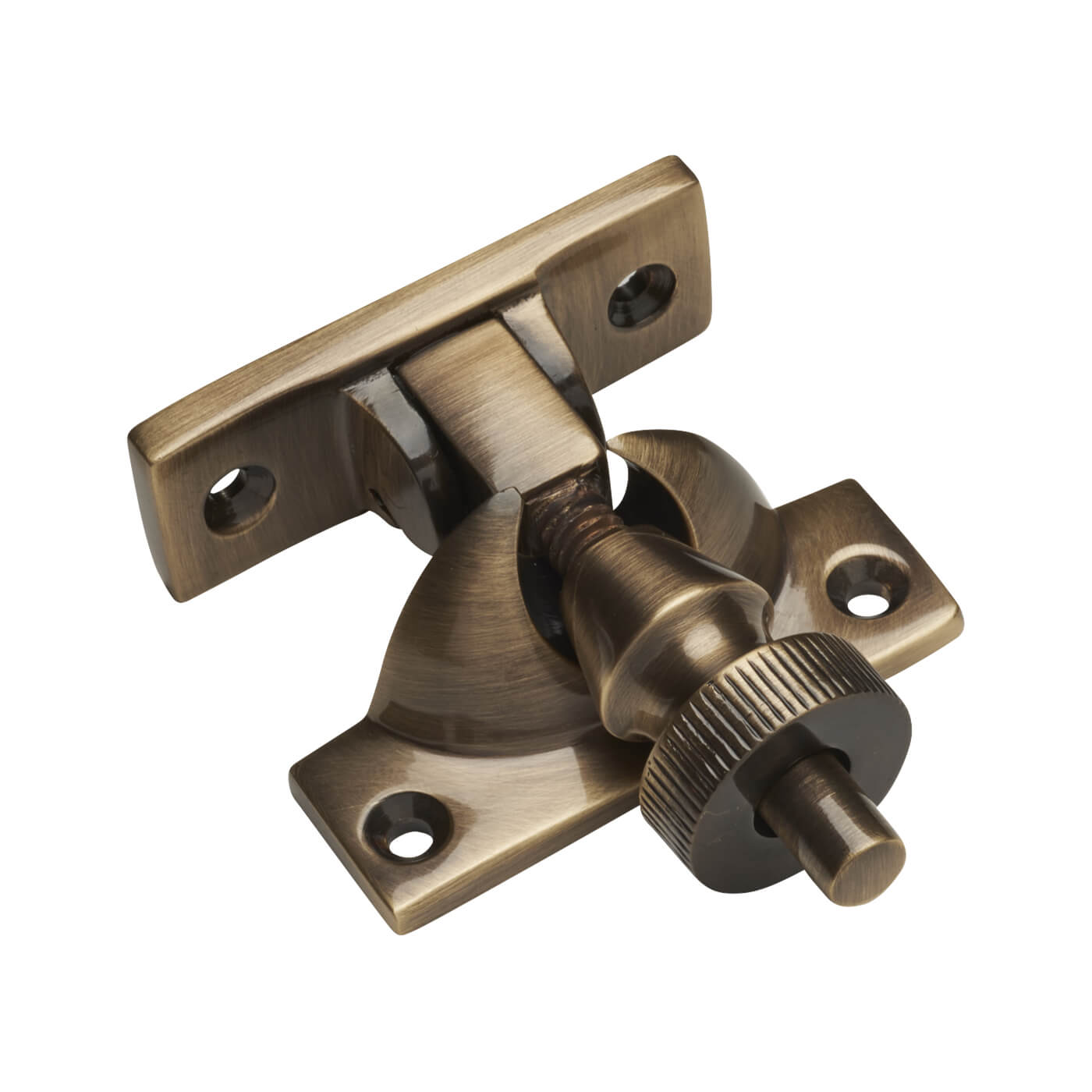 Brighton Screw Pattern Sash Window Fastener - 58 x 22mm - Antique Brass - view 2