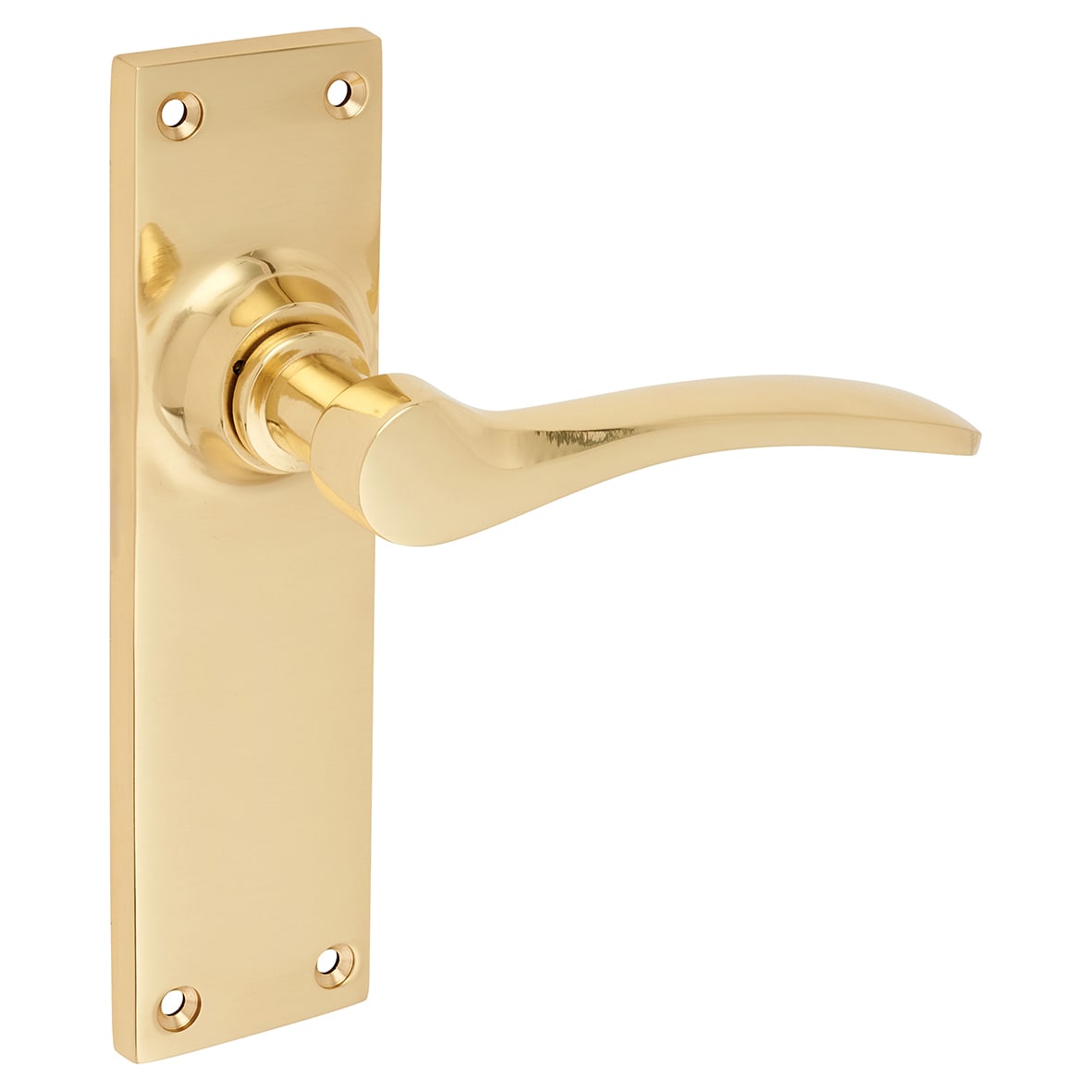 Polished Brass Latch Door Handles - Buckingham Range - 152 x 41mm - view 2