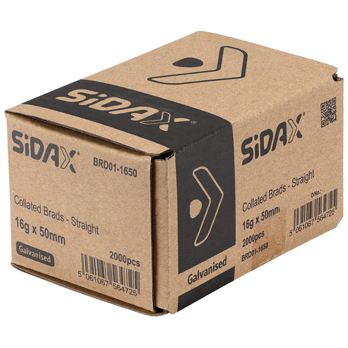 Second Fix Brad Nail - Straight - 16 Gauge x 50mm - Galvanised - Pack of 2000 - view 2