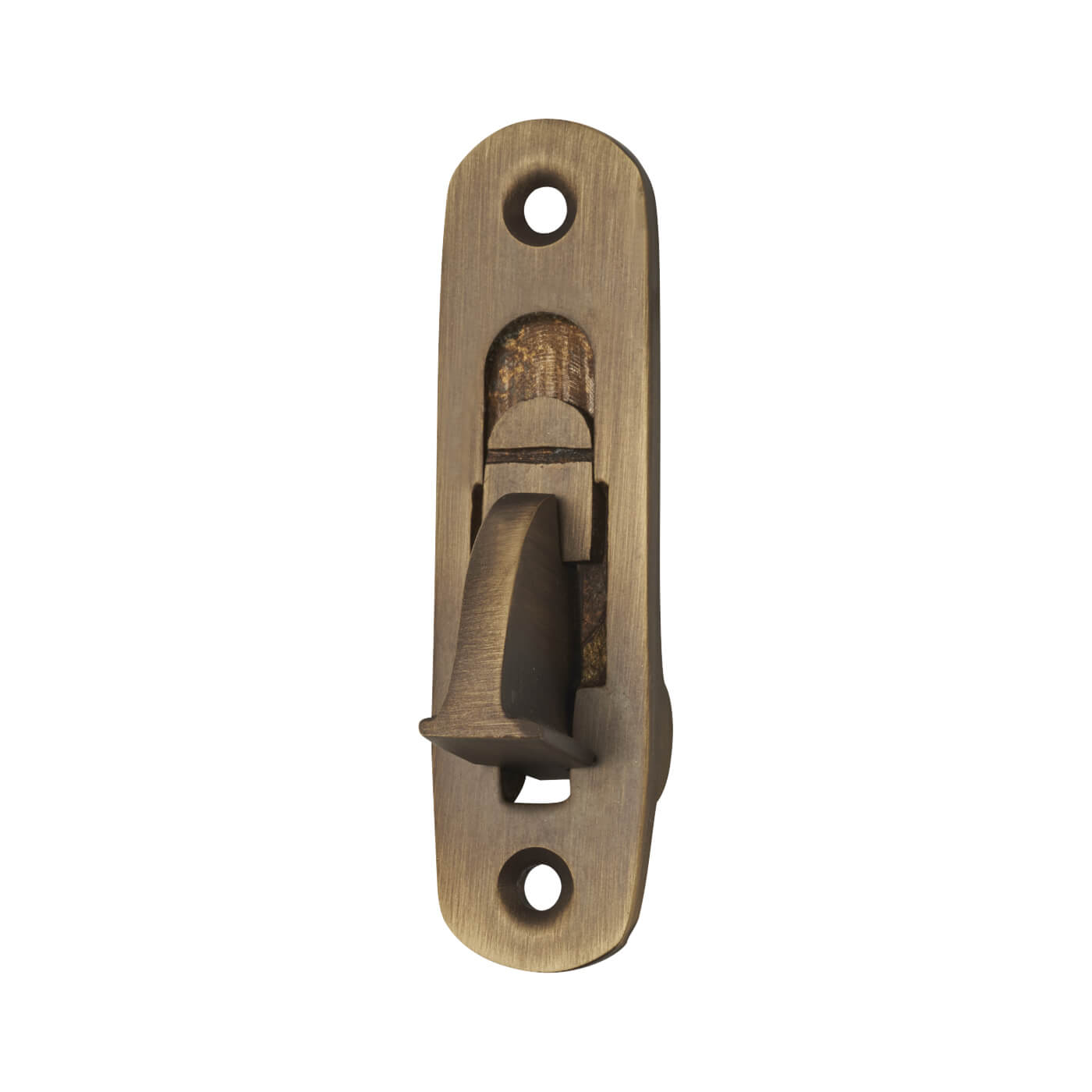 Weekes Sash Window Stop - 70 x 19mm - Radius End - Antique Brass - view 2