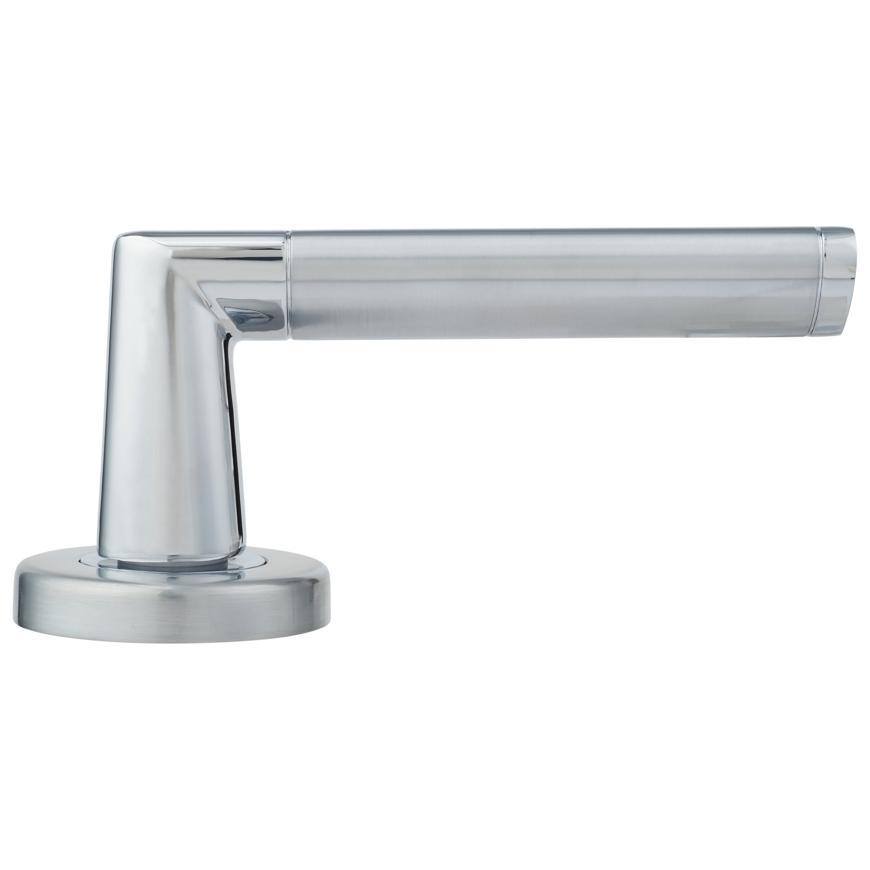 Satin/Polished Chrome Latch Door Handles on Rose Pack - Mercury Range - view 5
