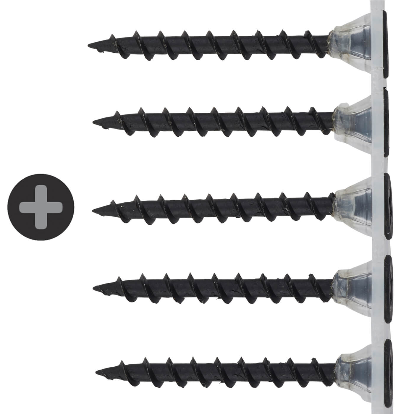 Collated Coarse Thread Drywall Screws - 3.5 x 35mm - Black Phosphate - Pack of 1000 - view 2