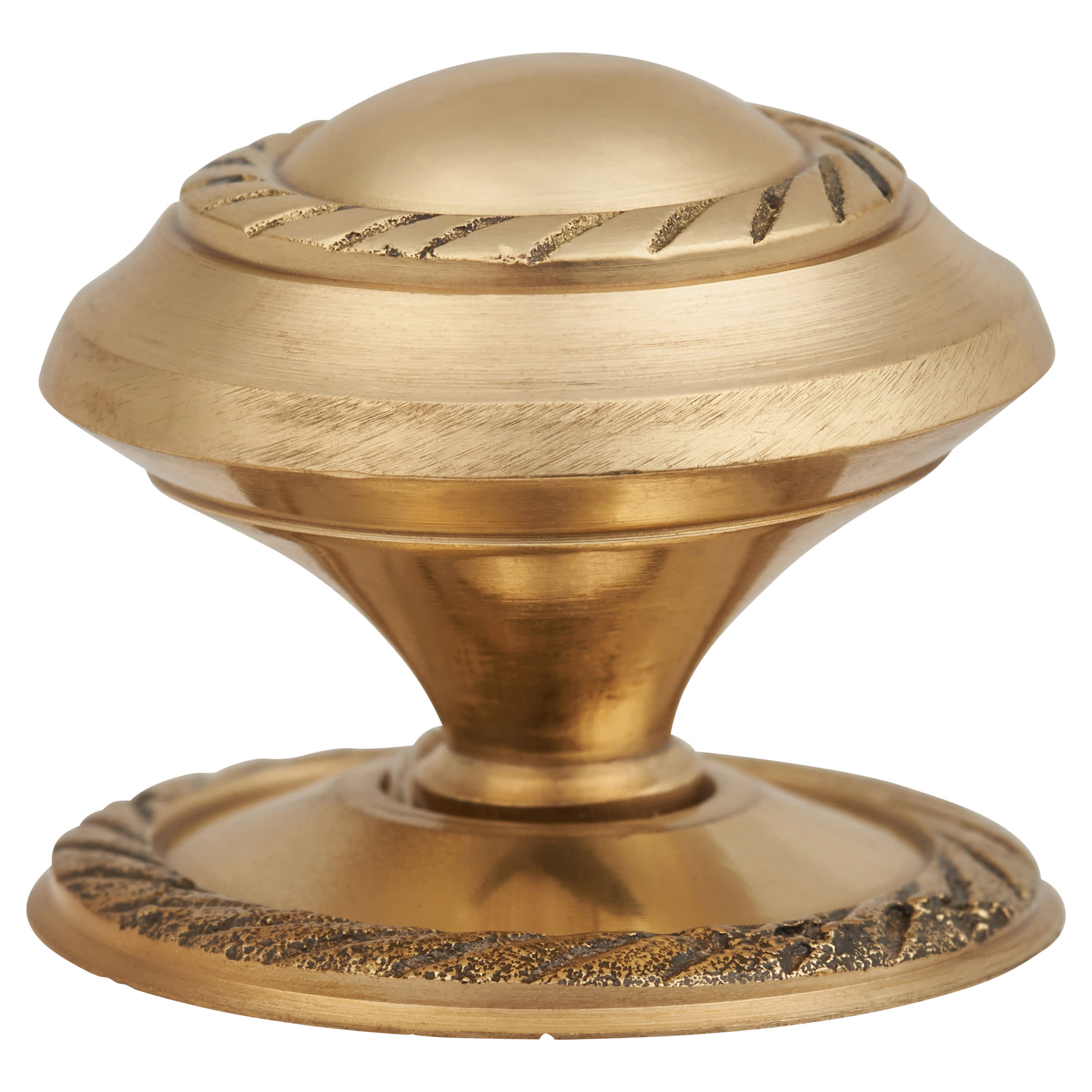 Budget Georgian Round Cabinet Knob - 32mm Diameter - Polished Brass - view 3