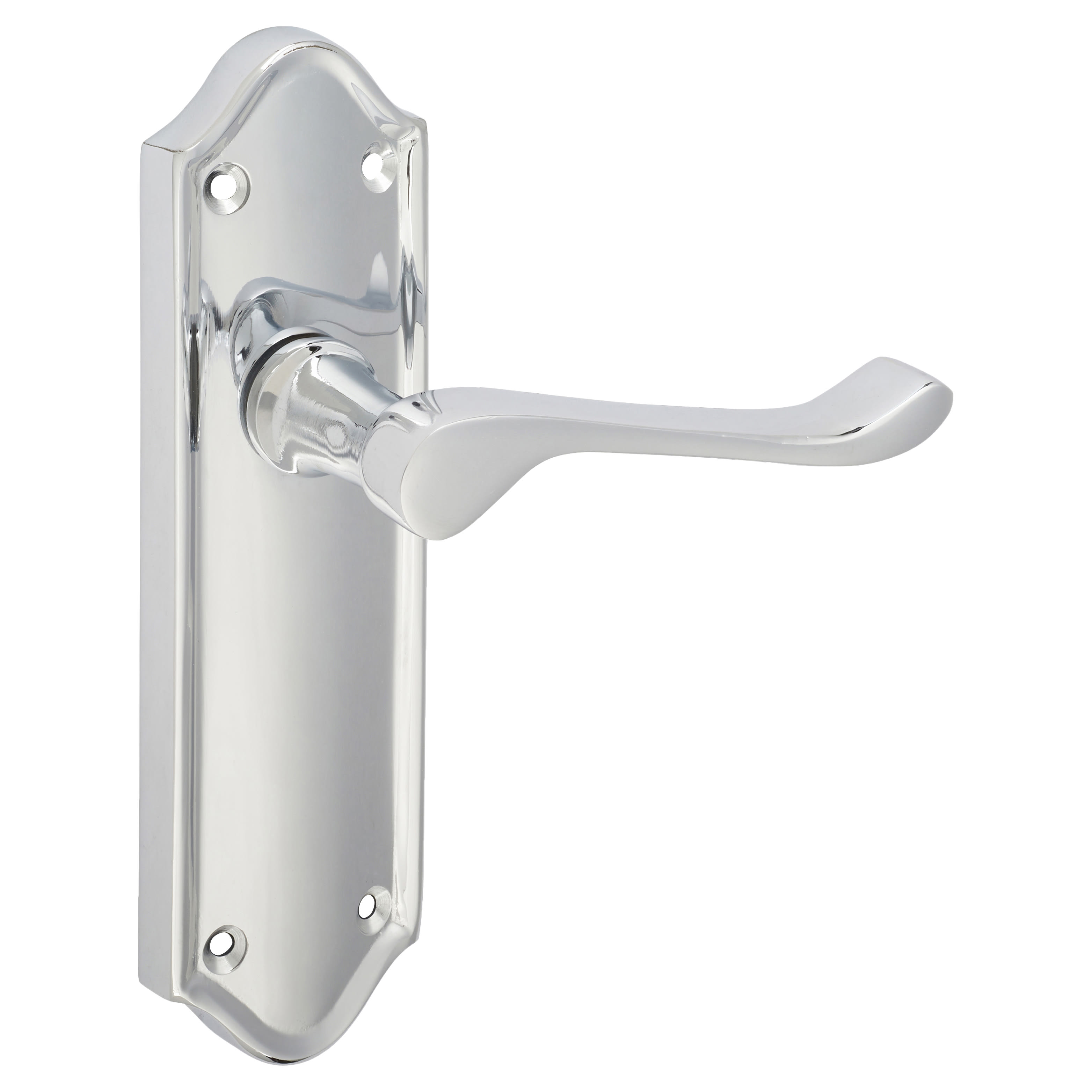Polished Chrome Scroll Latch Door Handles - Ashmead Range - 168 x 46mm - view 4