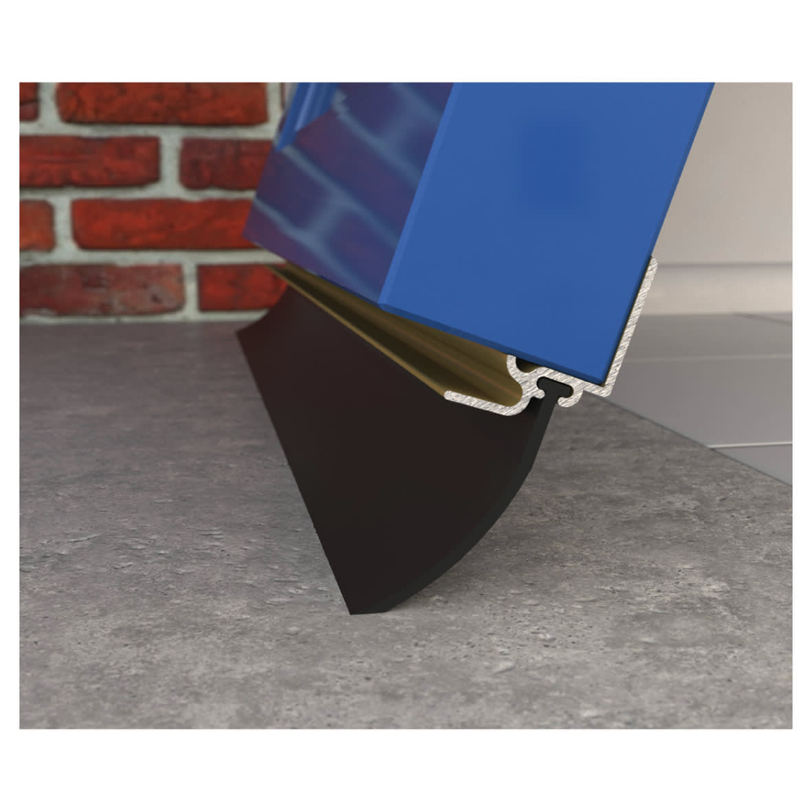 Garage Door Weather Strip - 2130mm Length - Brush Size 45mm - Satin Anodised Aluminium - view 2