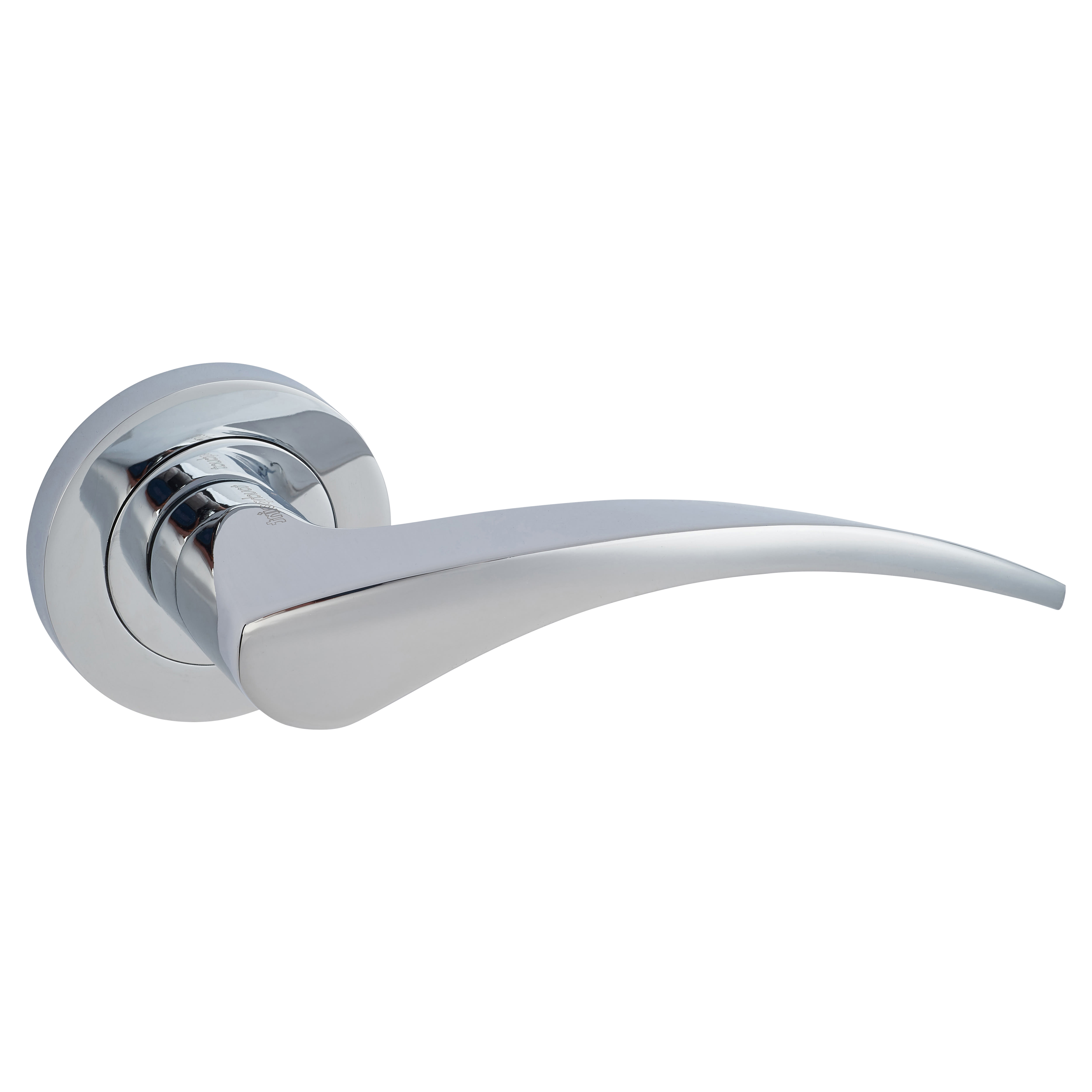 Polished Chrome Latch Door Handles on Rose Pack - Aston Range - view 3