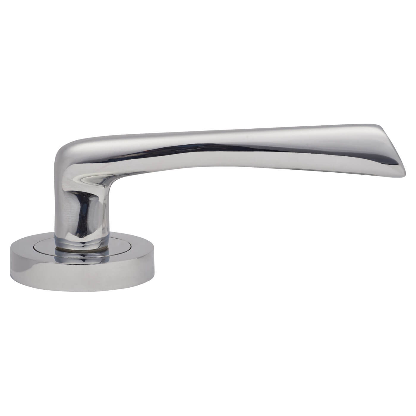 Polished Chrome Door Handles on Round Rose - Rimini Range - view 4