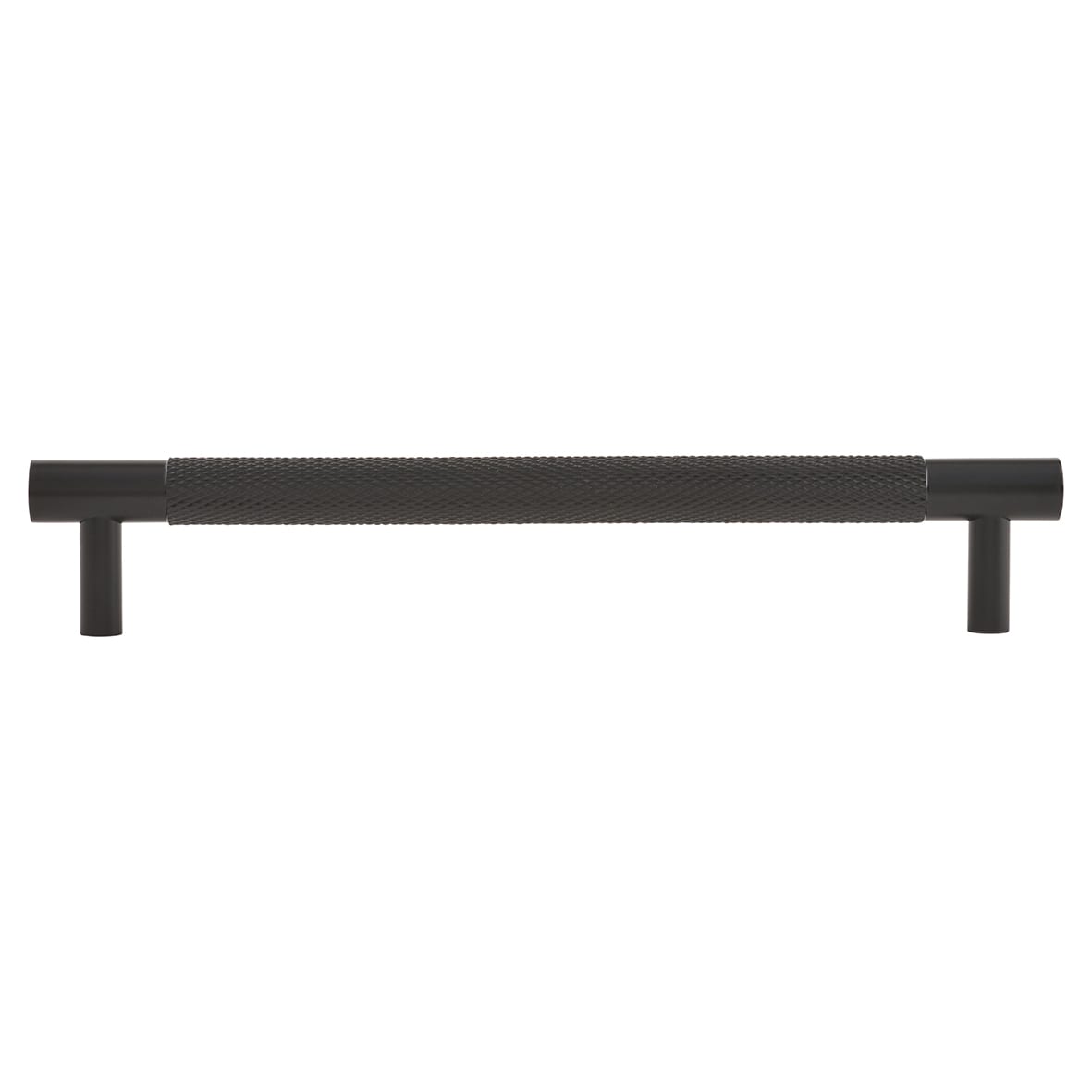 Brunel 13mm Knurled T-Bar Cabinet Pull Handle - 160mm Centres - Matt Black - view 2