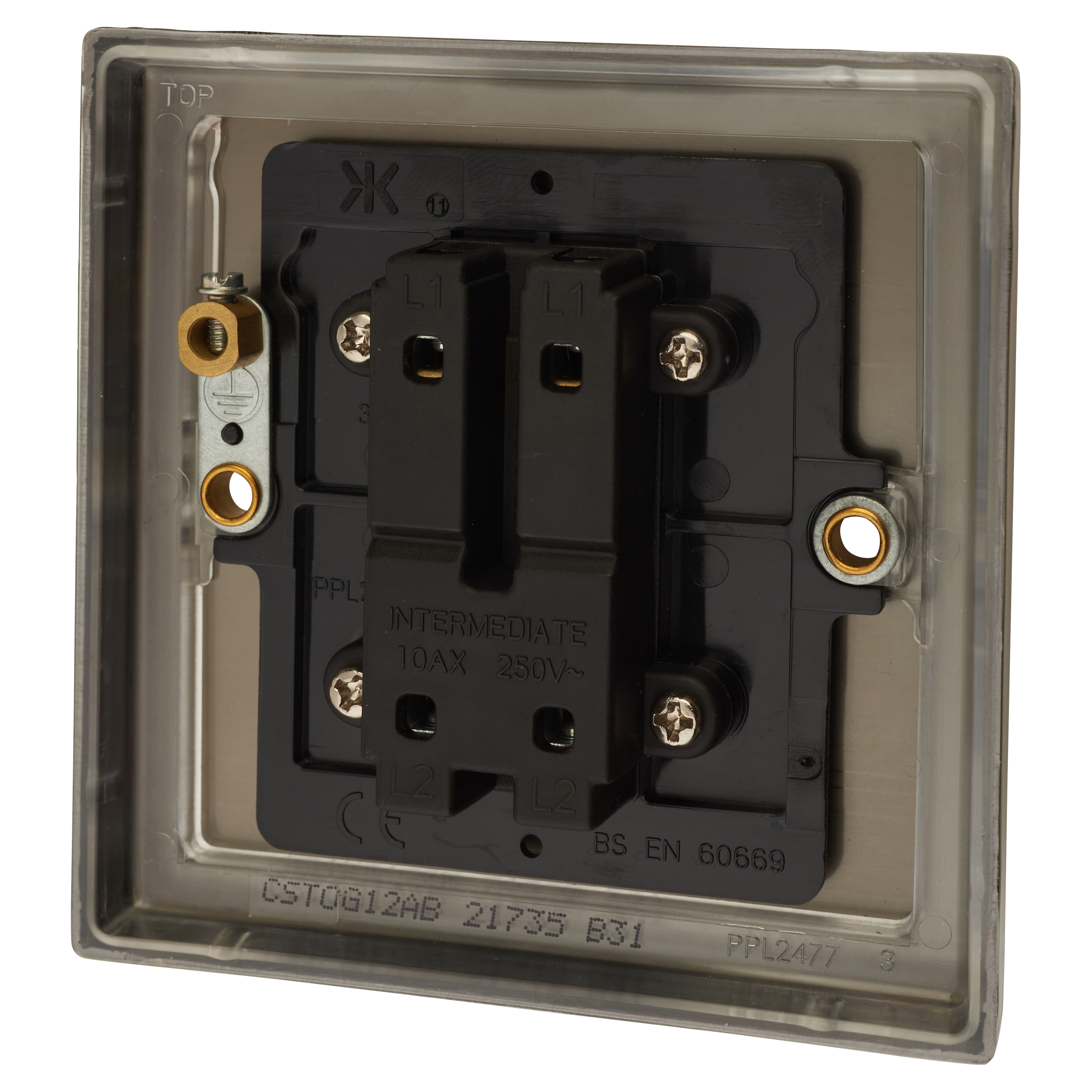 10AX 1 Gang Intermediate Toggle Light Switch - Antique Brass - view 3