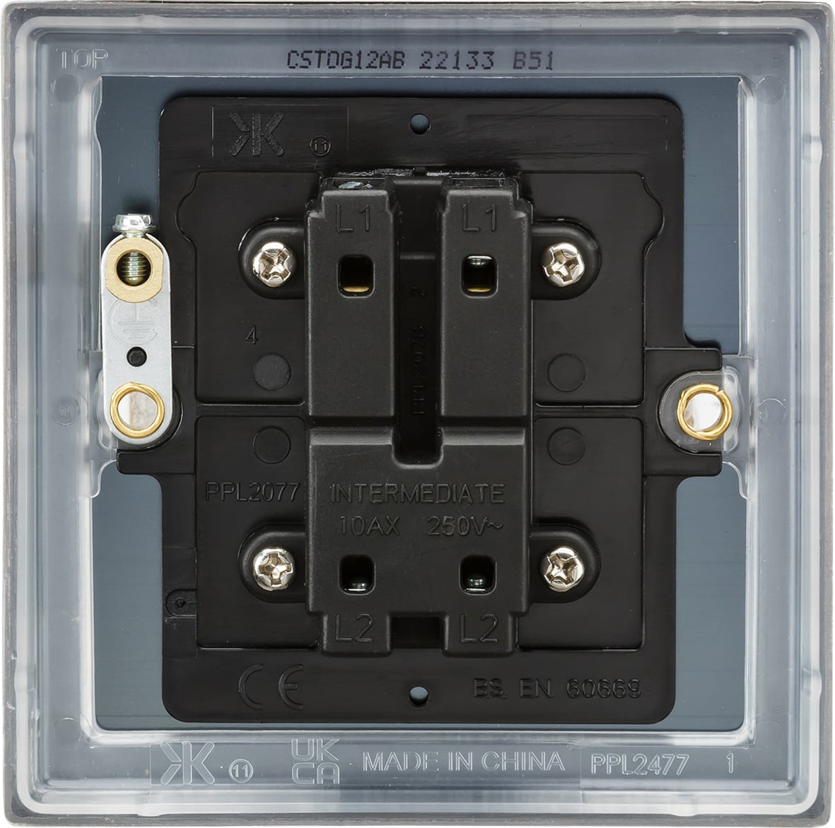 10AX 1 Gang Intermediate Toggle Light Switch - Antique Brass - view 7