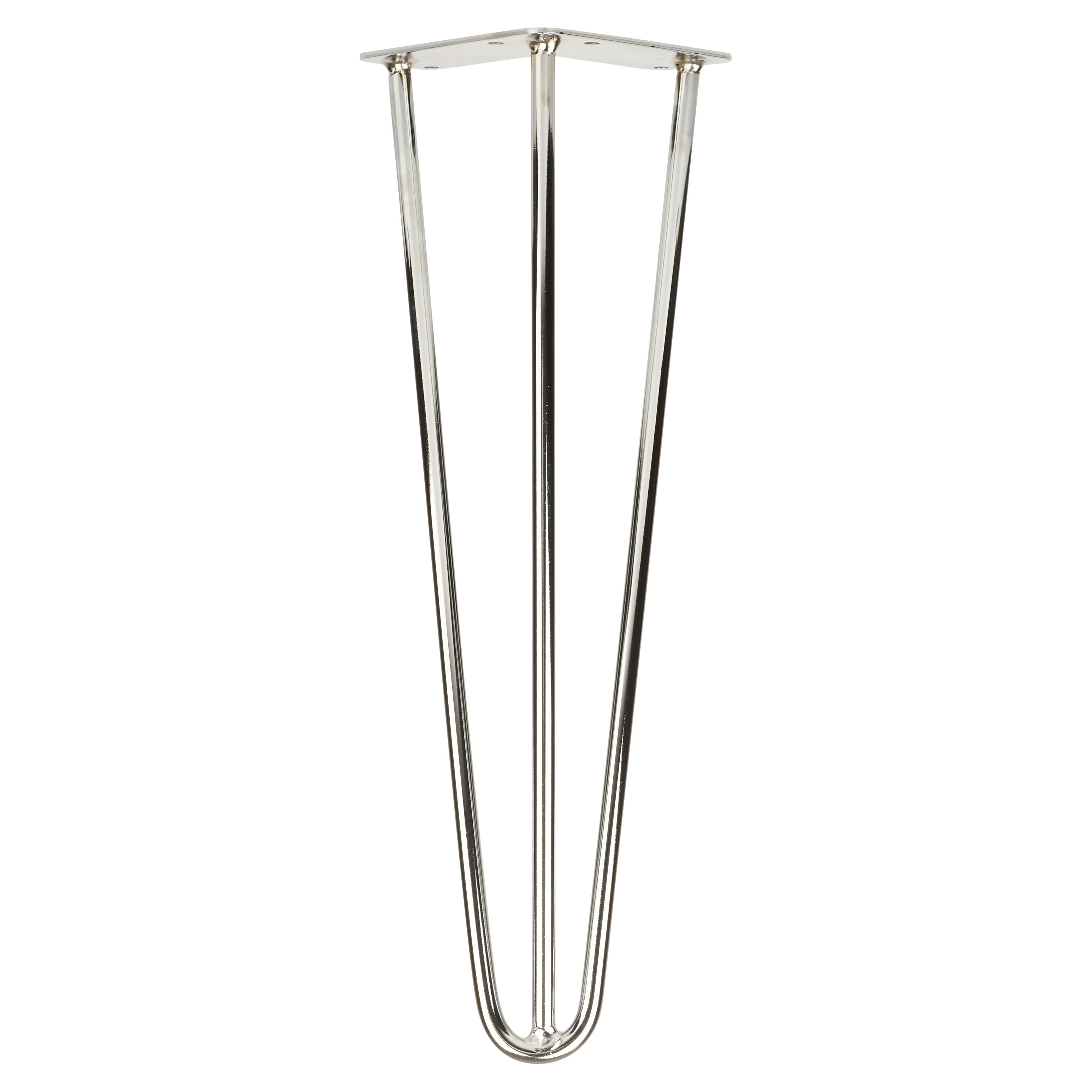 Hairpin Leg - 3 Pin - 400mm Height - Chrome - Pair - view 2