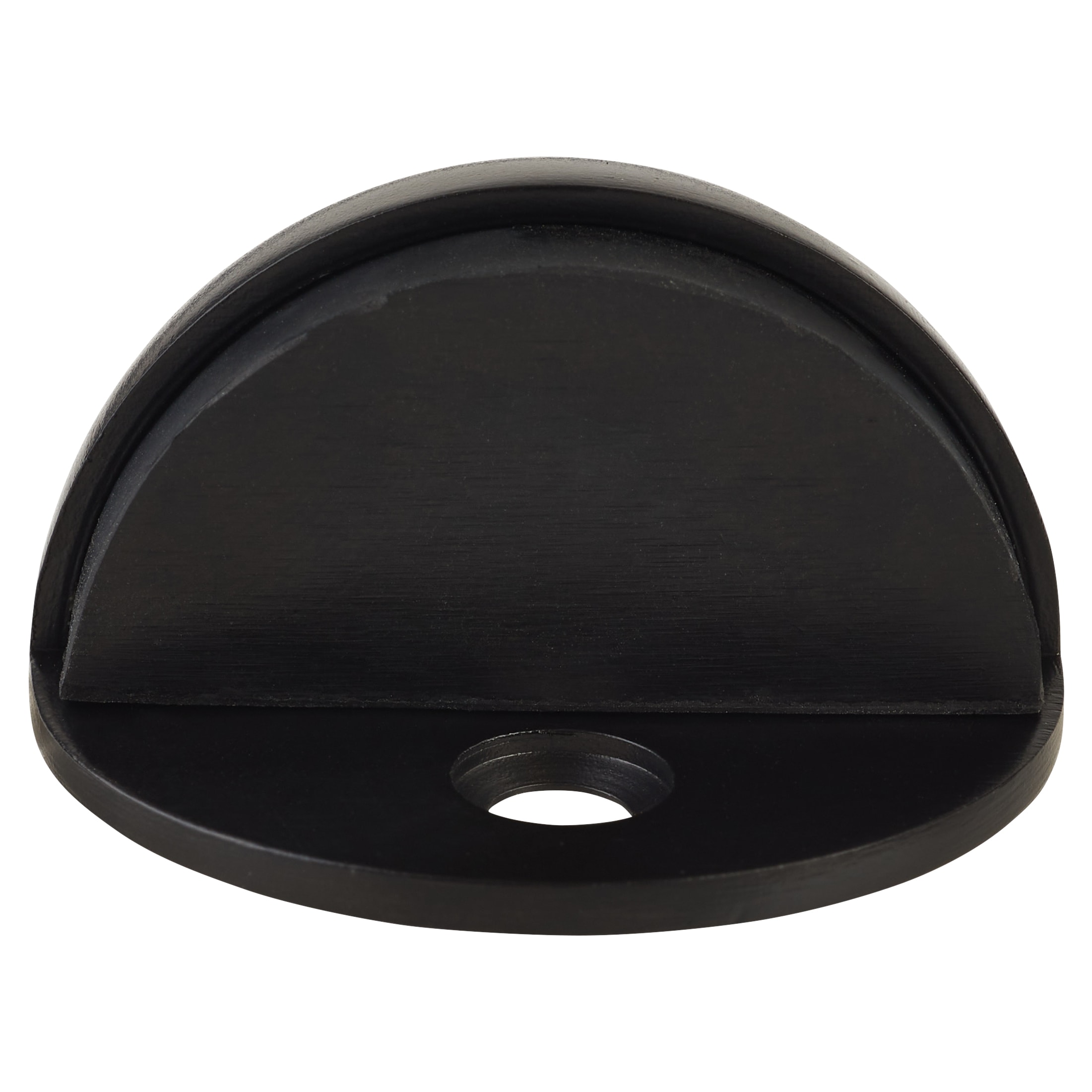 Half Moon Oval Floor Door Stop - 22.5 x 45mm - Matt Black - view 2