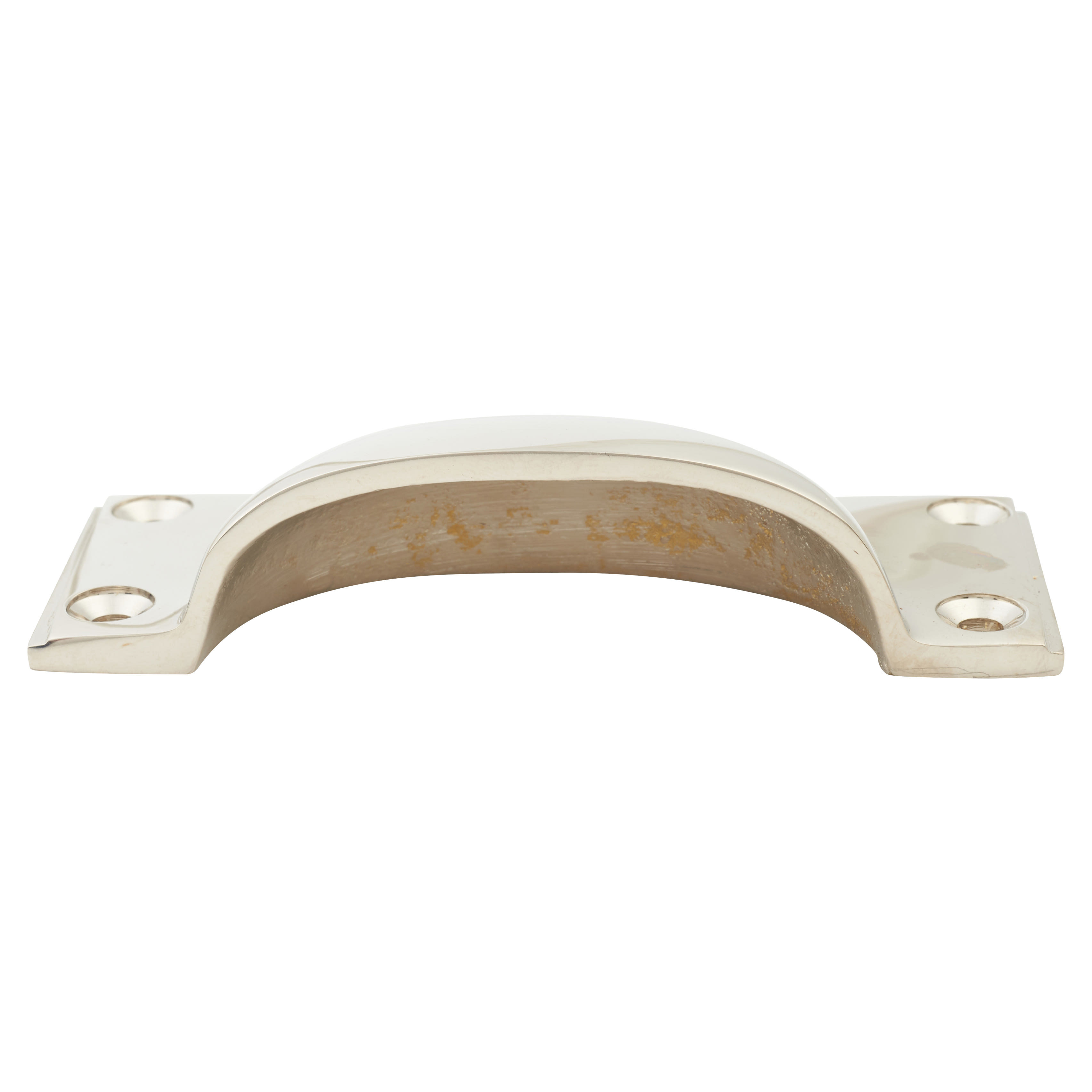 Art Deco Cabinet Cup Handle - 84mm Centres - Polished Nickel - view 2