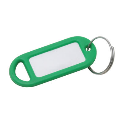 Key Ring Tag - 48 x 21mm - Green - Pack of 10 - view 2