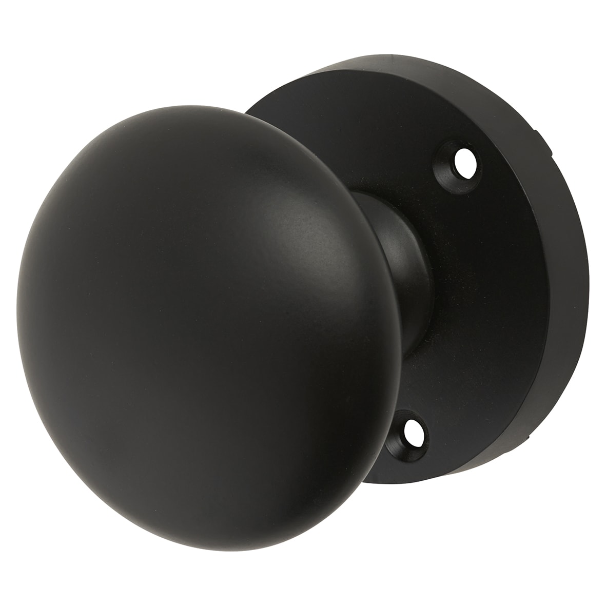 Matt Black Mortice Door Knobs Pack - 60mm Rose Diameter - view 2