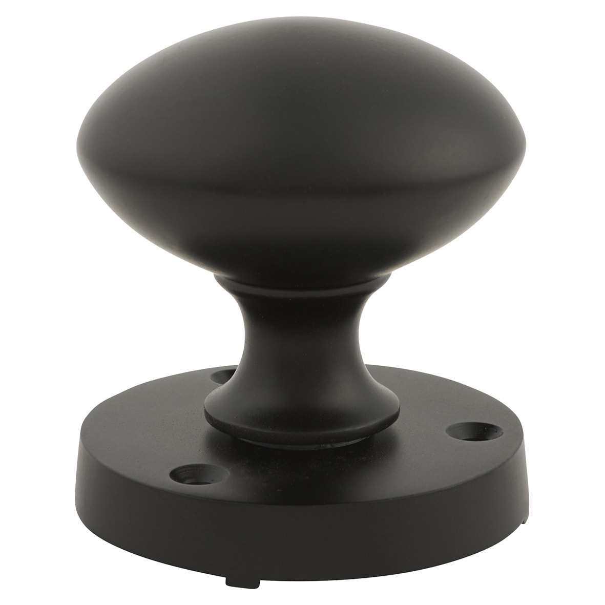 Matt Black Mortice Door Knobs Pack - 60mm Rose Diameter - view 3