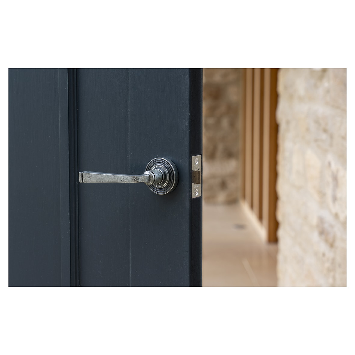Pewter Door Handles on Round Beehive Rose - Avon Range - view 4