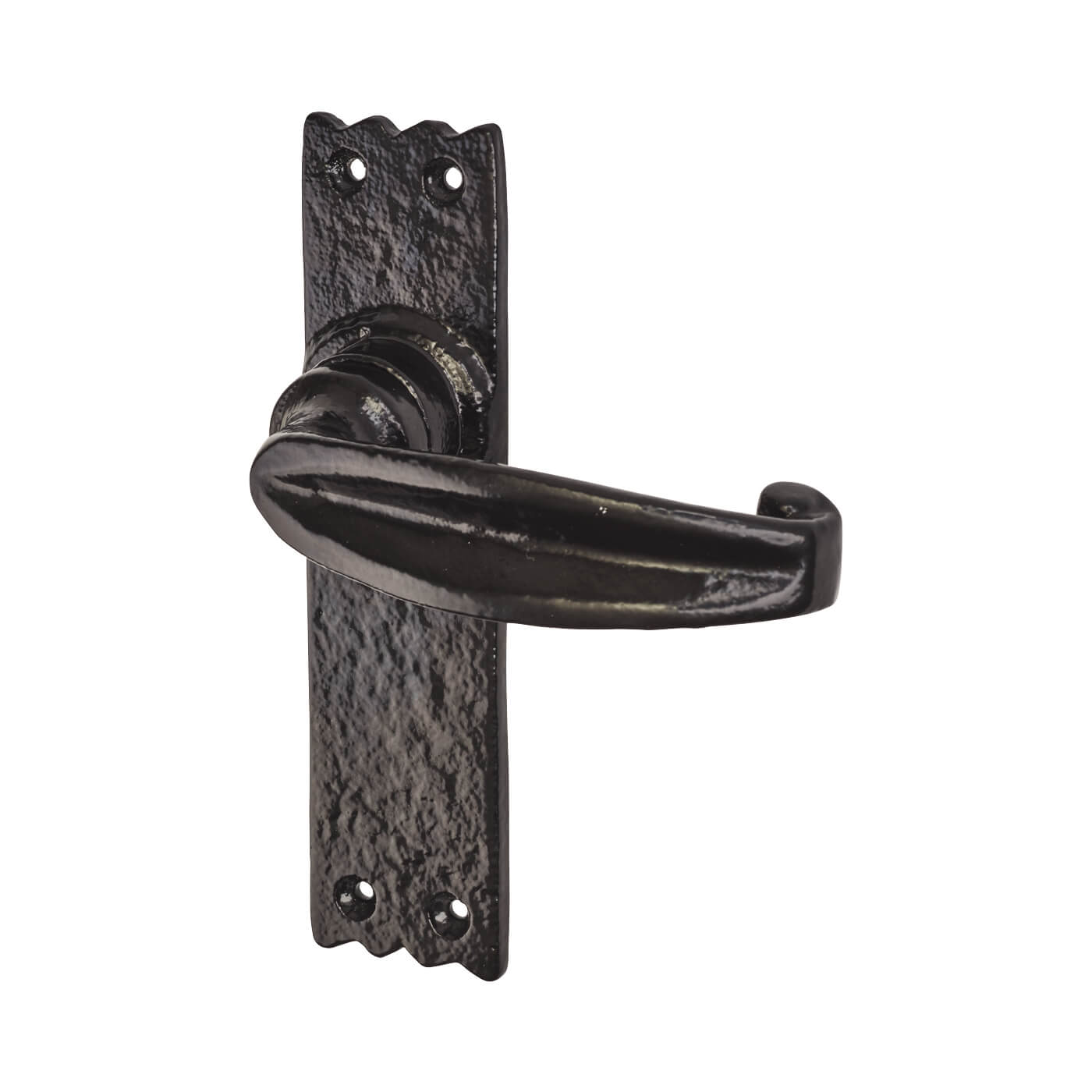 Metalized Antique Black Iron Tudor Latch Door Handles - 152 x 38mm - view 2