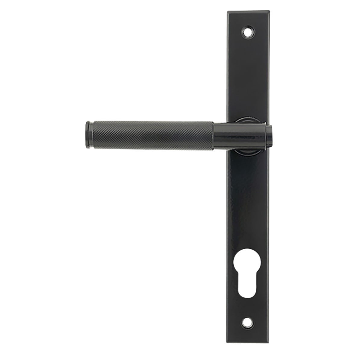 Black uPVC Slimline Knurled Multipoint Door Handles - 92mm c/c - Brompton Range - view 2