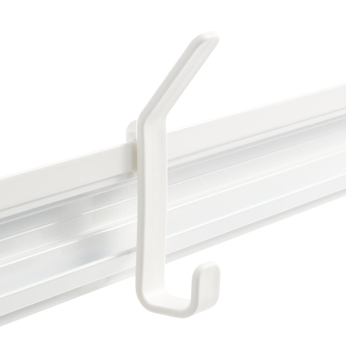 Top Track System - Storage Track Double Hooks - 115 x 33 x 18mm - White - Pack of 3 - view 3