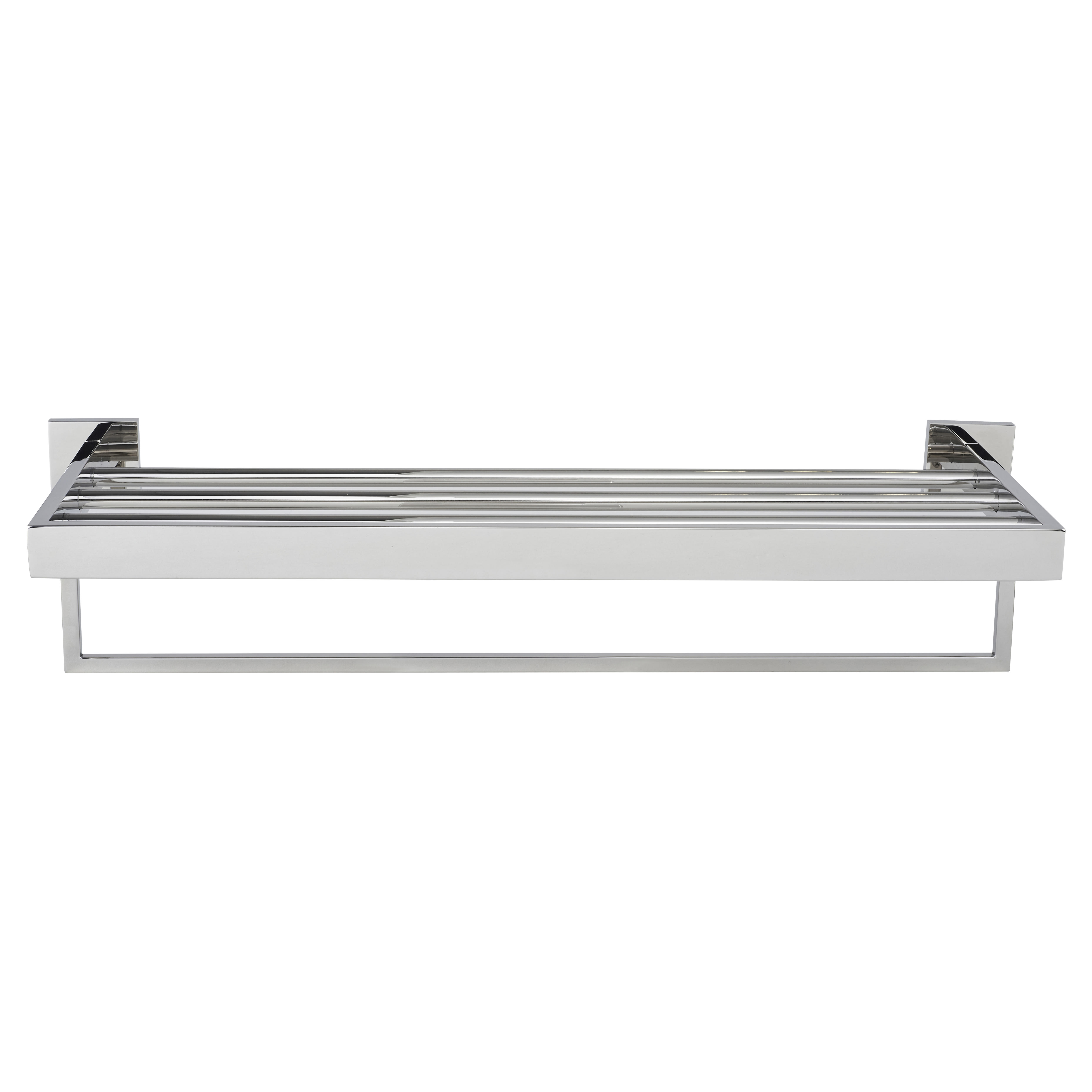 Modern Towel Shelf - 600 x 130 x 220mm - Polished Stainless Steel - view 2