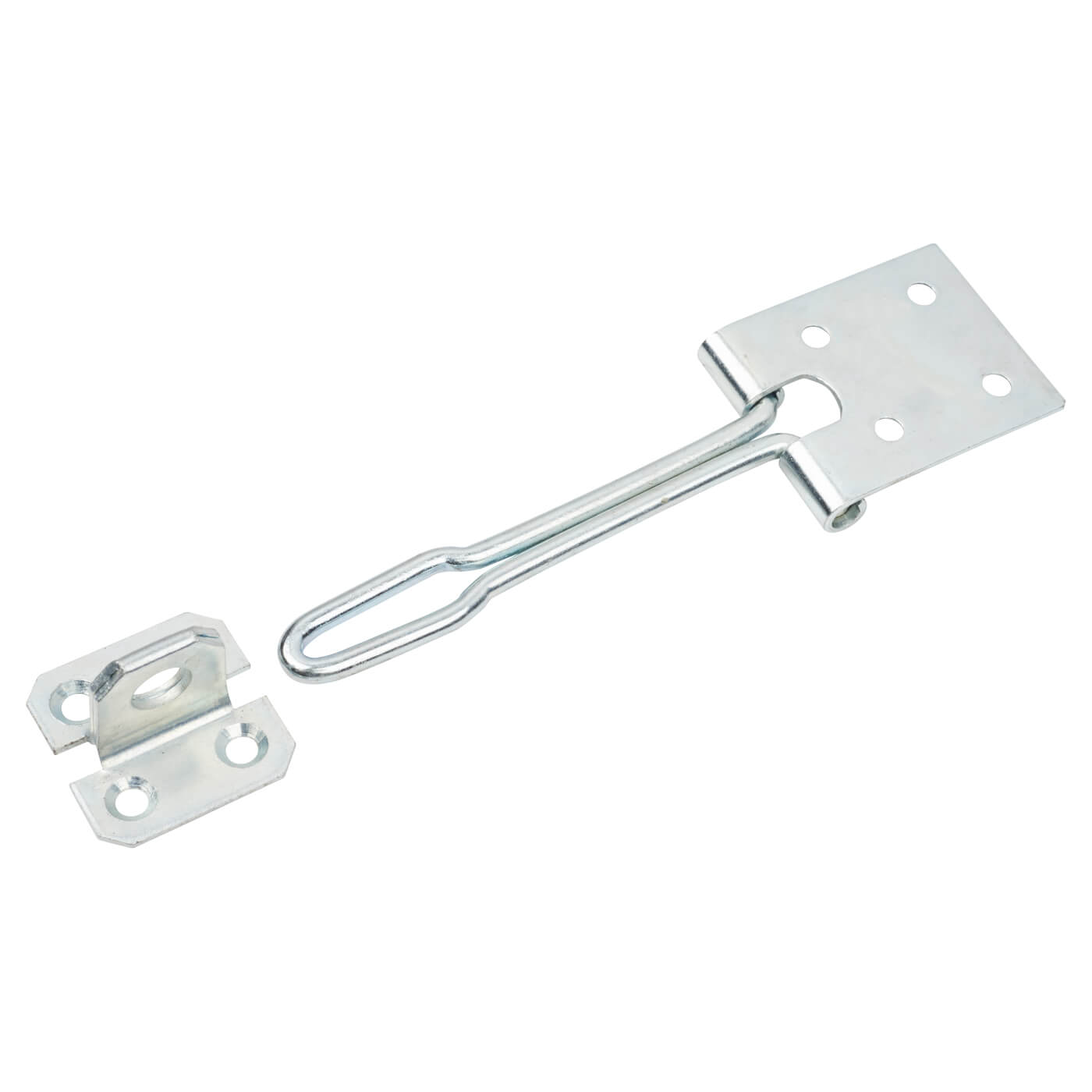 Light Duty Wire Hasp & Staple - 150mm Length - Bright Zinc Plated - view 3