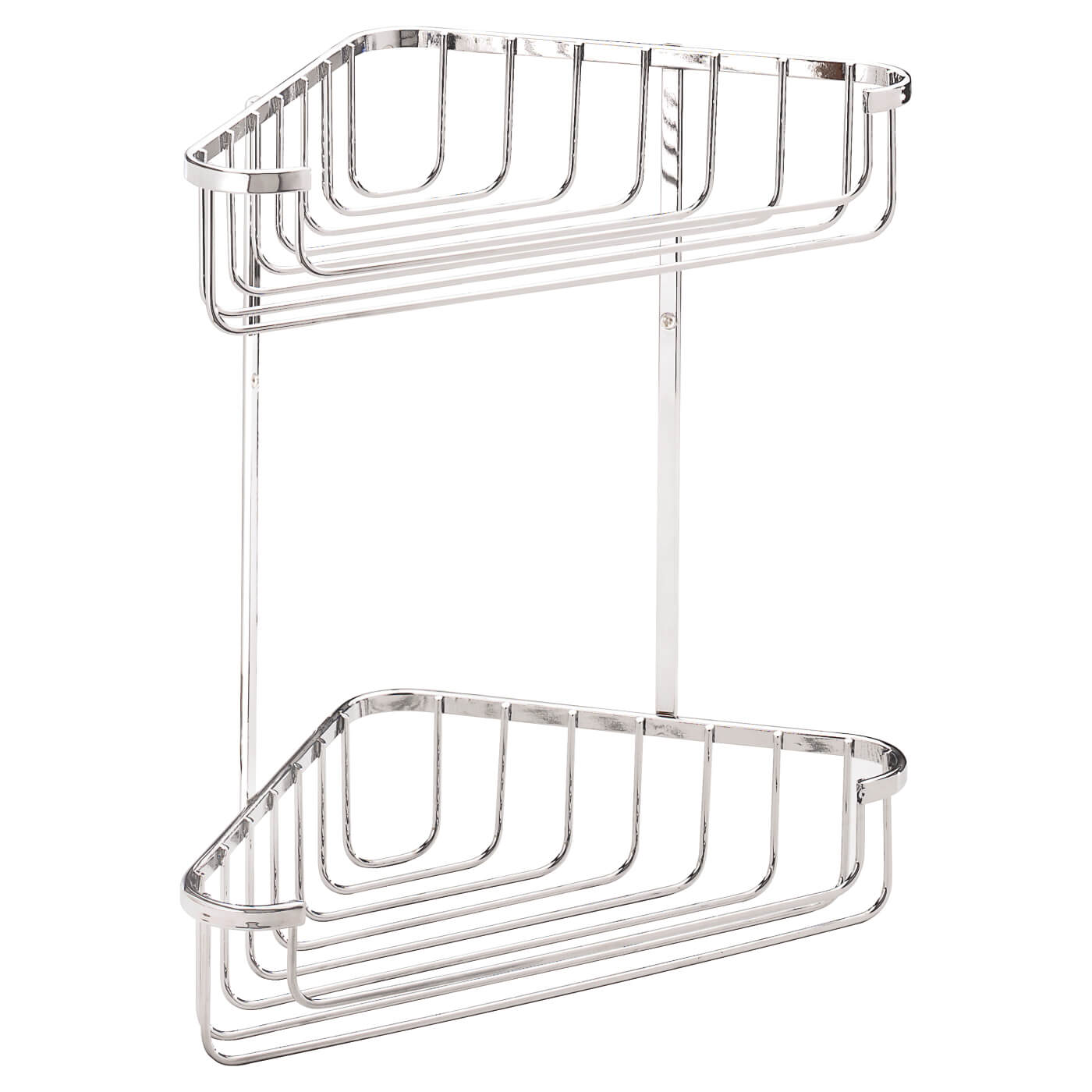 Wirework Medium Corner Shower Basket - Two Tier - 320 x 250 x 150mm - Mild Steel - view 2