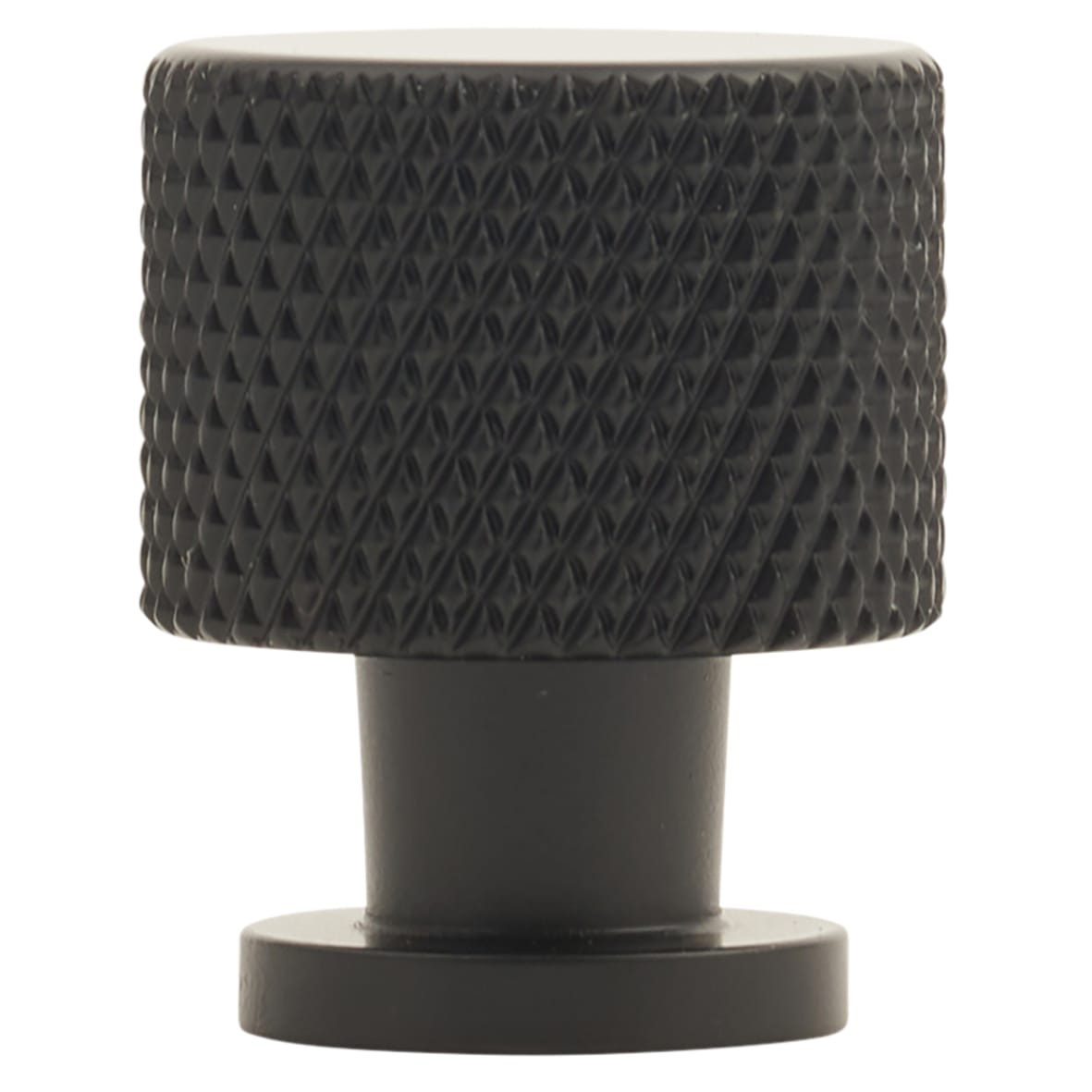 Romsey Knurled Round Cabinet Knob - 19mm Diameter - Matt Black - view 3