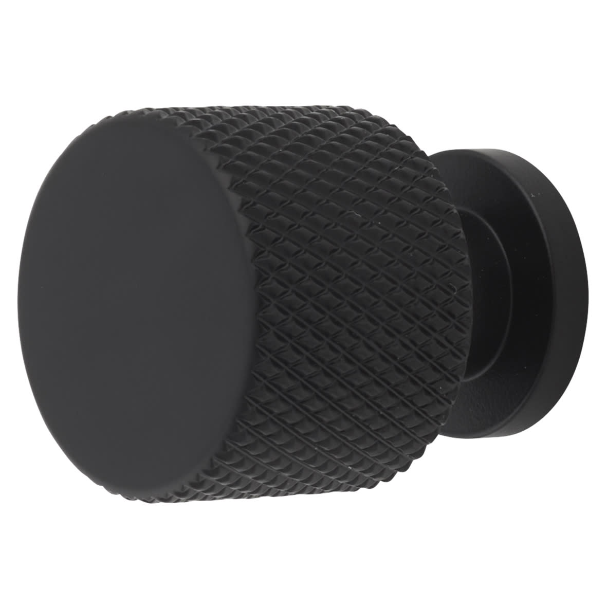 Romsey Knurled Round Cabinet Knob - 19mm Diameter - Matt Black - view 4