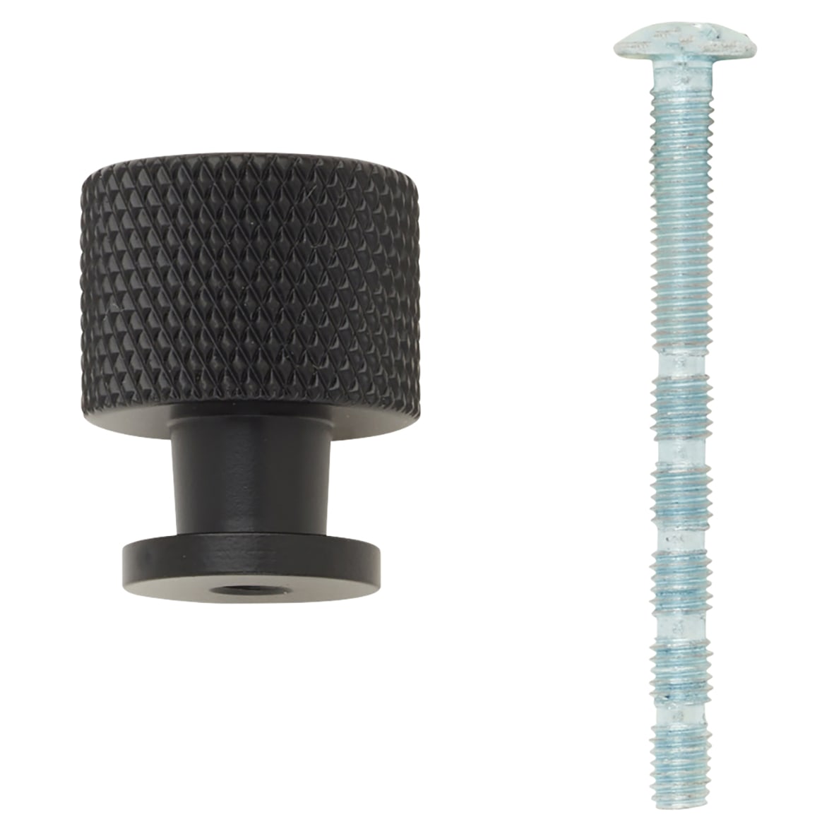 Romsey Knurled Round Cabinet Knob - 19mm Diameter - Matt Black - view 5