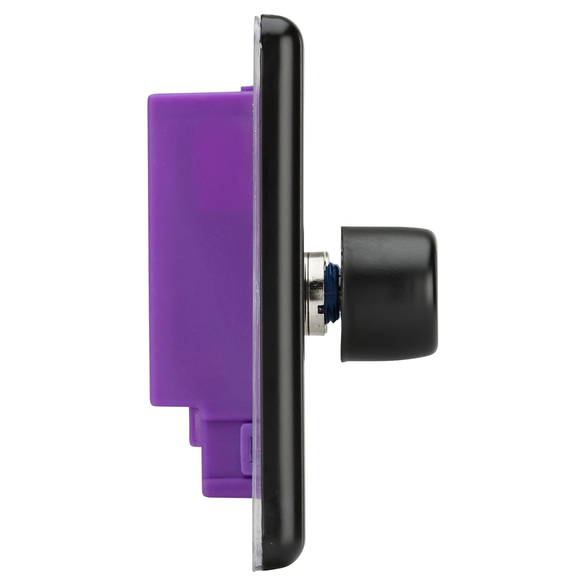 5-150W 3 Gang 2 Way Push On/Off Rotary Rounded Intelligent LED Dimmer - Matt Black - view 3