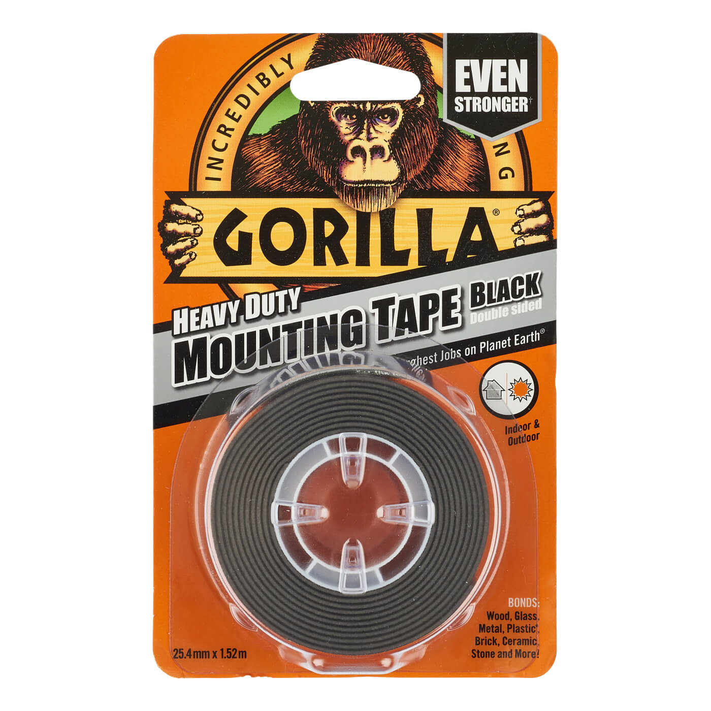 Heavy Duty Double Sided Mounting Tape - 25mm x 1.5m - Black - view 4