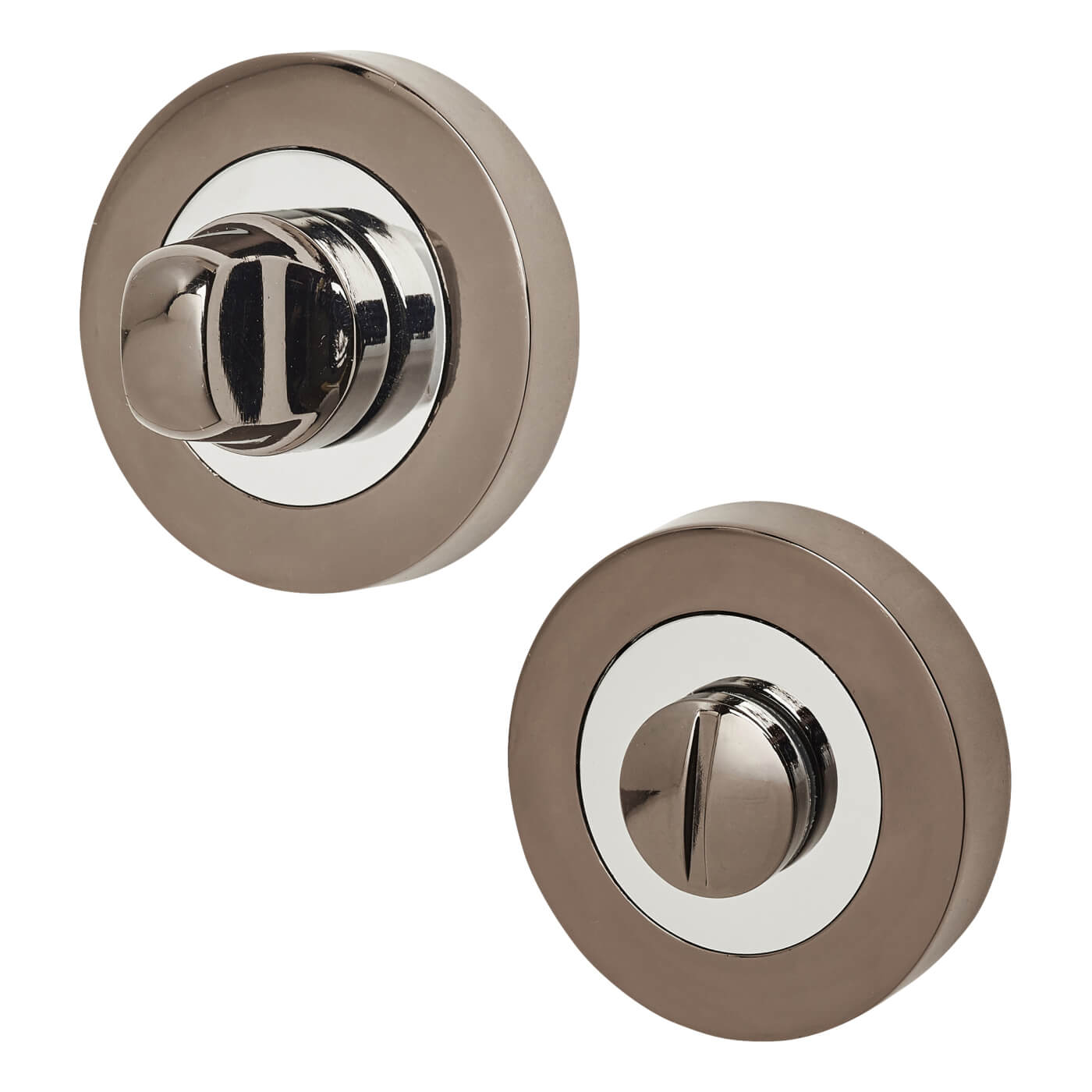 Bathroom Turn & Release - 52mm Diameter - Polished Chrome/Black Nickel - view 2