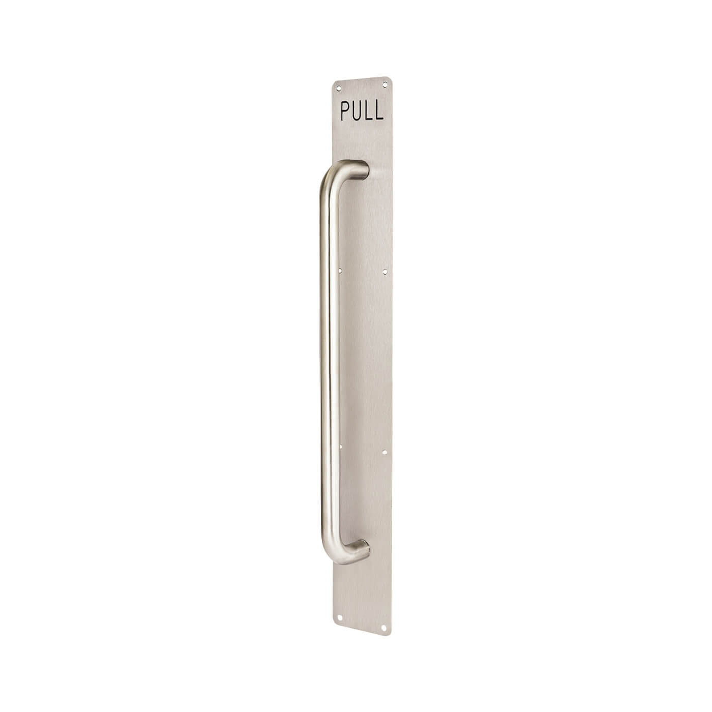 Satin Stainless Steel 19mm D-Bar Door Pull Handle on Plate - PULL - Screw Fix - 625 x 80mm - view 2