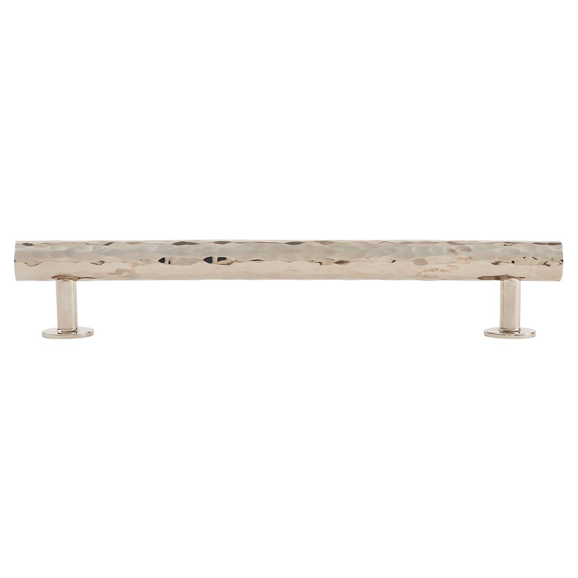 Leila 15mm Hammered T-Bar Cabinet Pull Handle - 160mm Centres - Polished Nickel - view 2