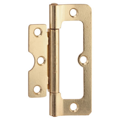 Hurlinge Cabinet Hinge - 100 x 60 x 2mm - Polished Brass - Pair - view 2