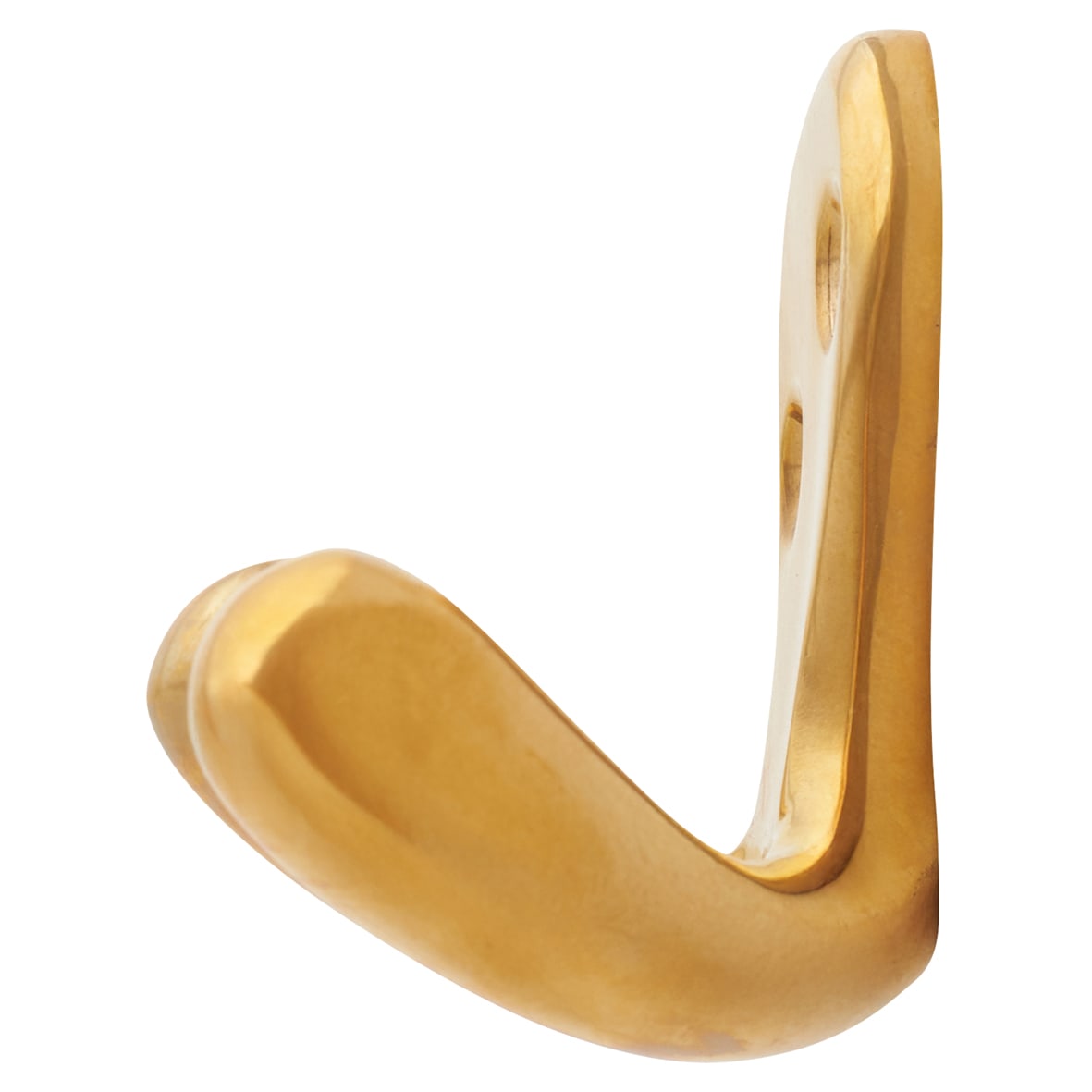 Victorian Double Coat Hook - 30 x 24mm - Polished Unlacquered Brass - view 2