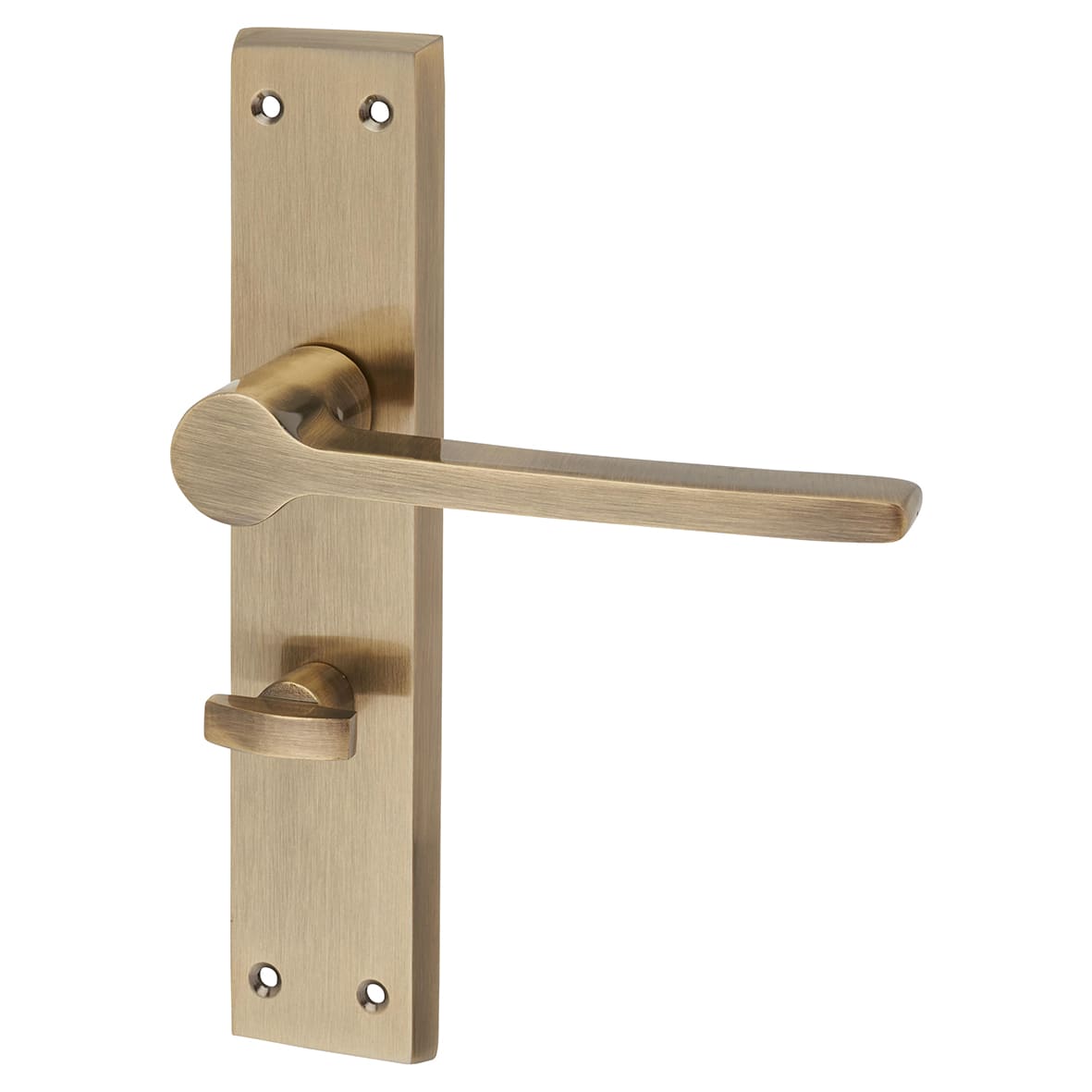 Antique Brass Bathroom Lock Door Handles Pack - Farley Range - view 2