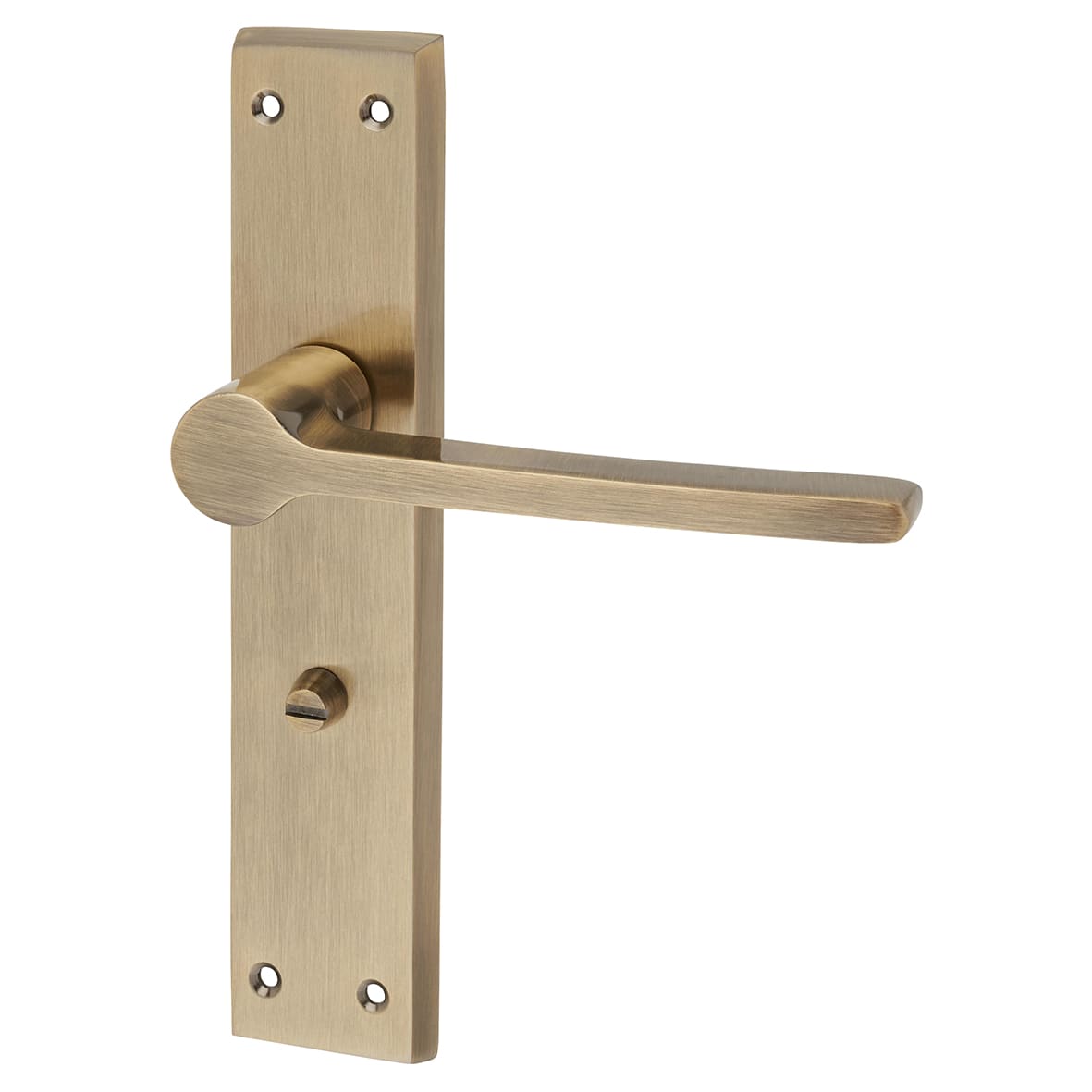 Antique Brass Bathroom Lock Door Handles Pack - Farley Range - view 3