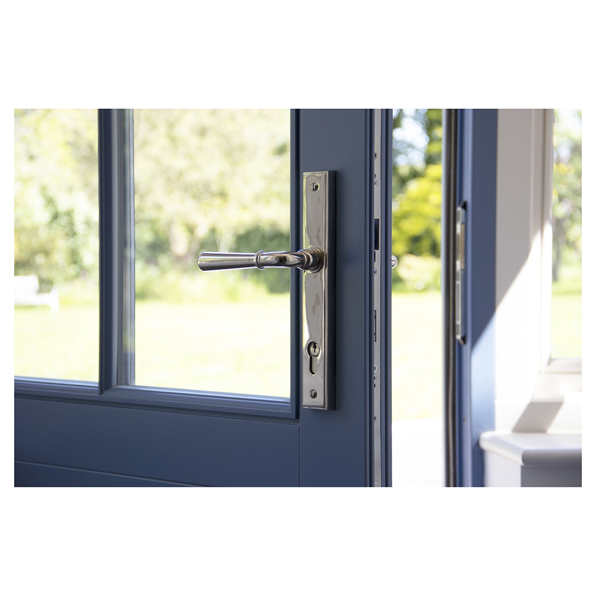 Newbury Polished Nickel uPVC Slimline Multipoint Door Handles - 92mm c/c - view 4