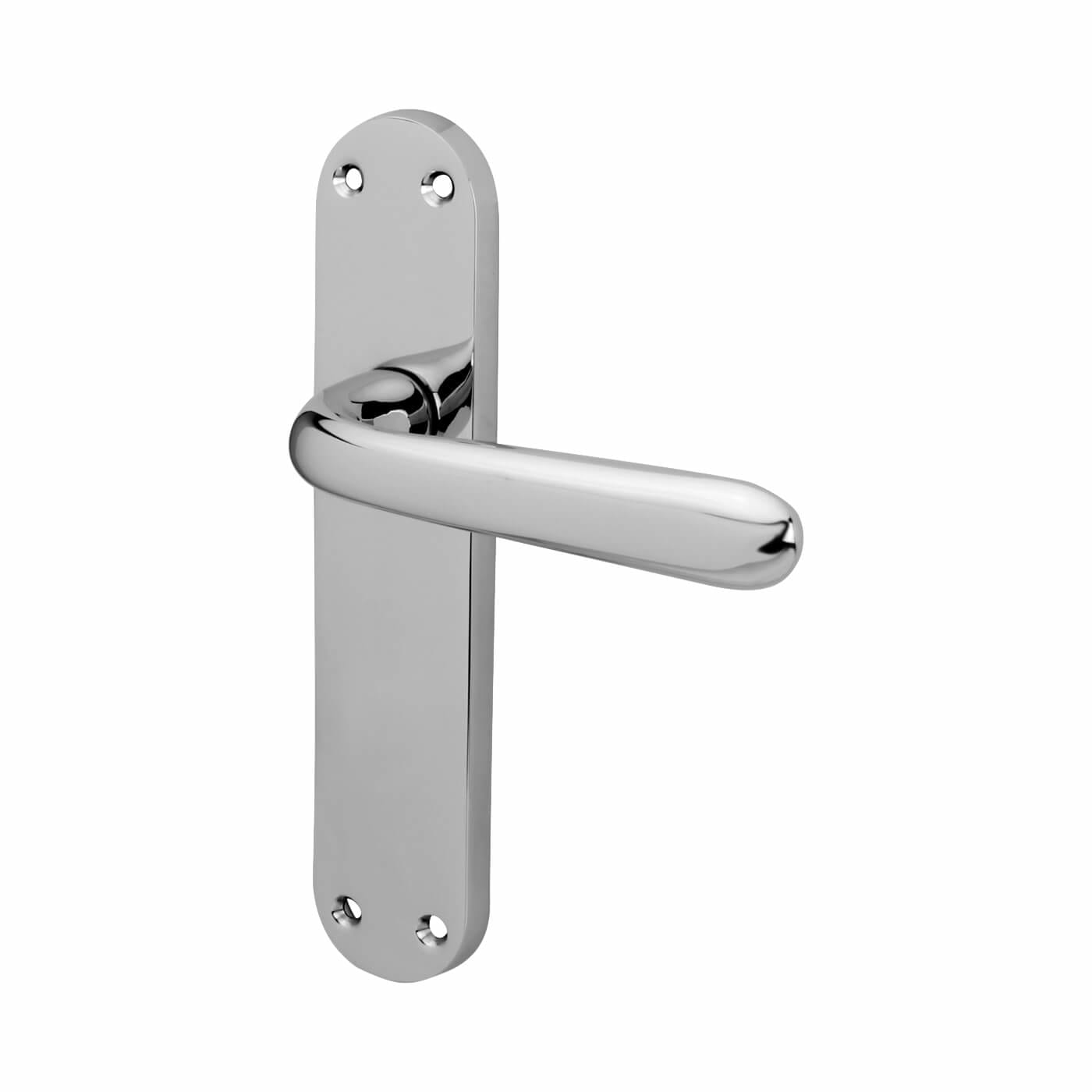 Polished Chrome Latch Door Handles - Arezzo Range - 182 x 39mm - view 2