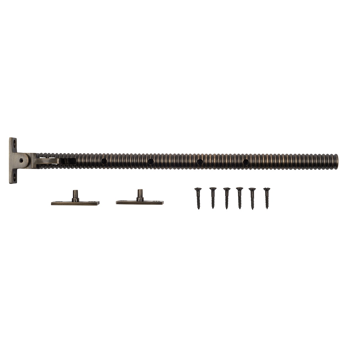 Iris Reeded Casement Window Stay - 8"/200mm Length - Antique Brass - view 5