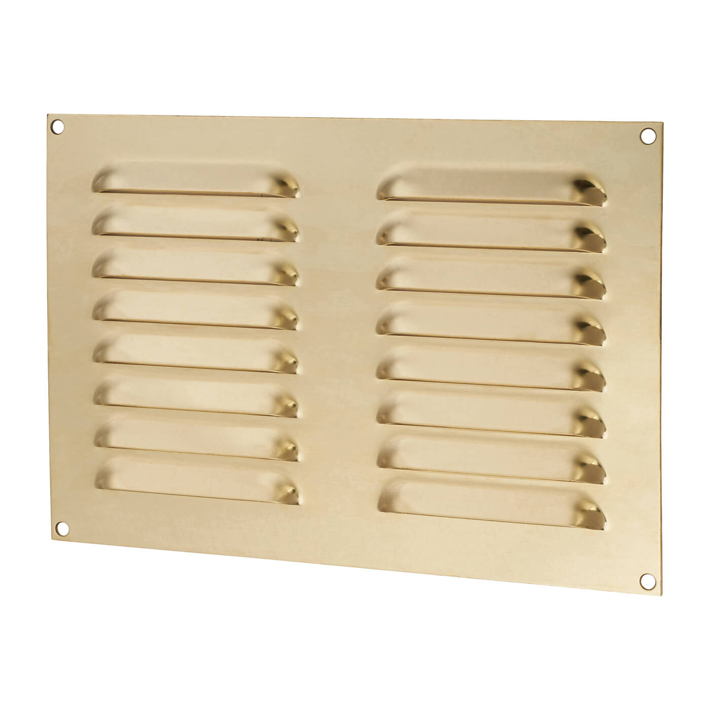 Hooded Louvre Vent - 242 x 165mm - 6600mm² Free Air Flow - Polished Brass - view 2