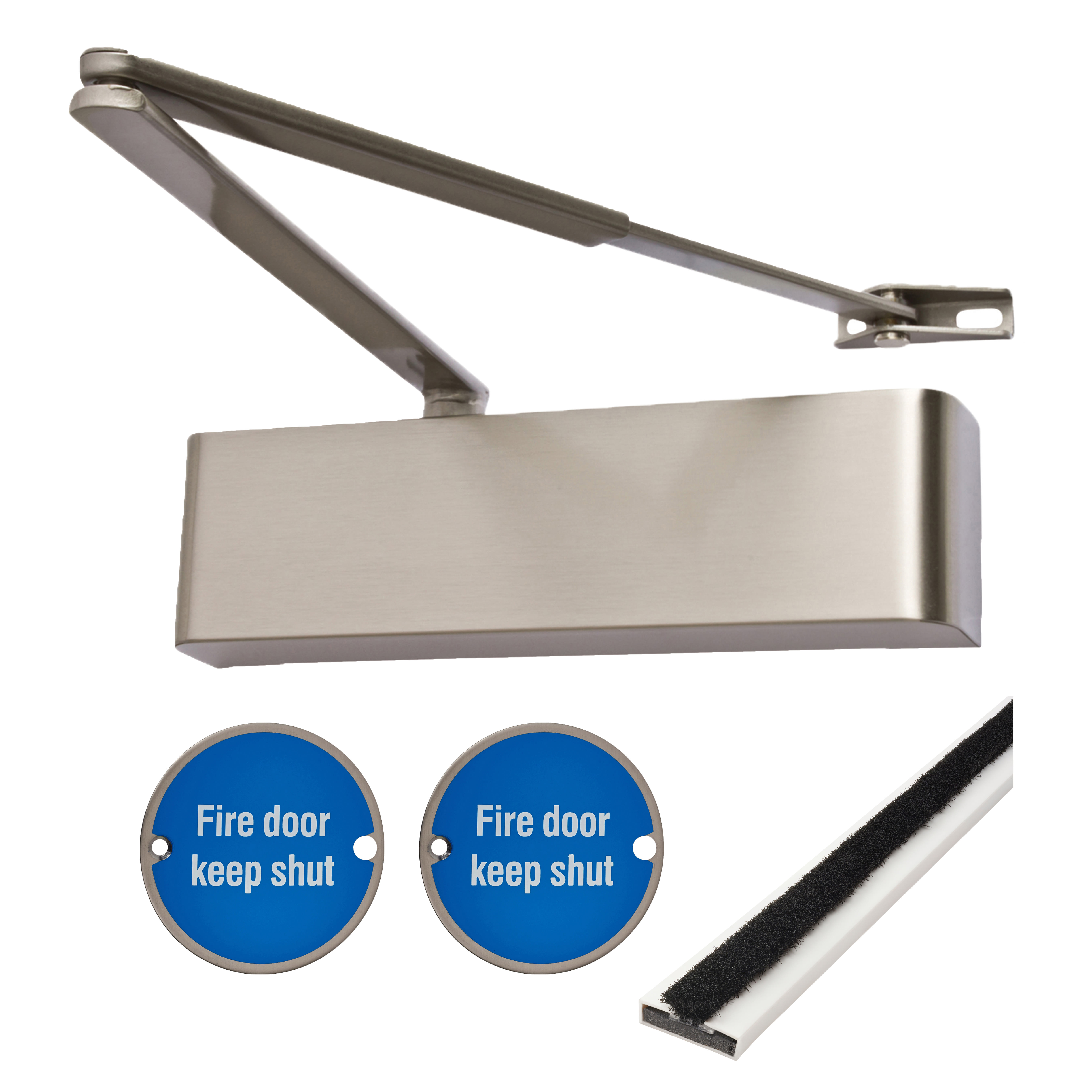 Heavy Duty Euro Lock Door Handle on Backplate Fire Door Kit - Size 2-5 - Push/Pull - Stainless Steel - view 5